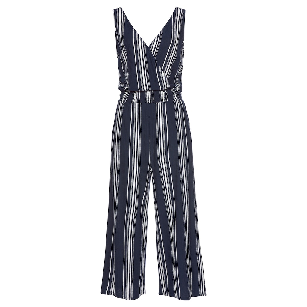 LASCANA Culotte-Overall, aus strukturierter Ware, sommerlicher Jumpsuit mit Streifen