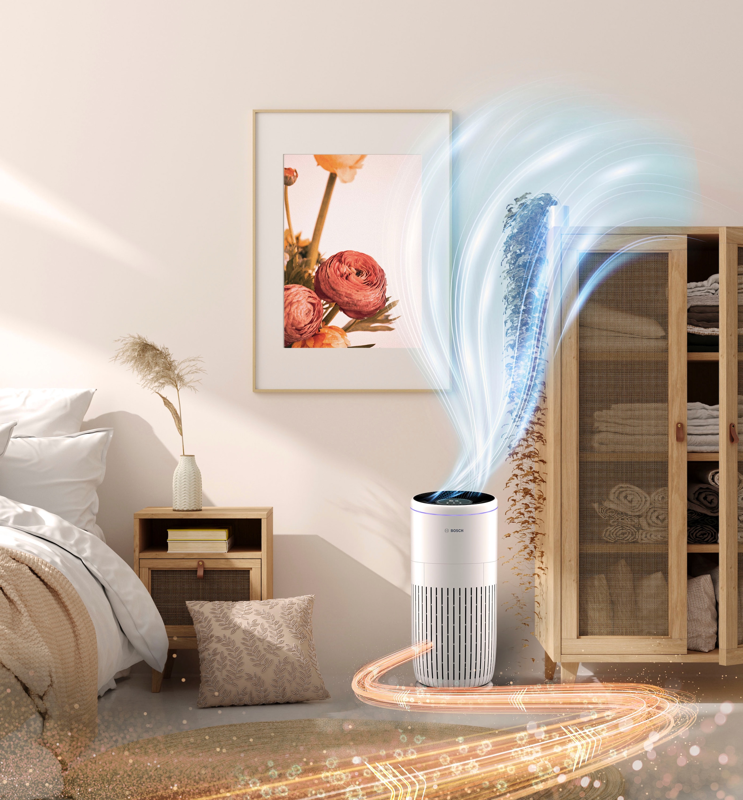 BOSCH Luftreiniger »Air 6000i, leistungsstark und mit App-Steuerung« für 125 qm Räume mit 4-in-1 Luftfilter und Temperatur- und Luftfeuchtigkeits-Sensor