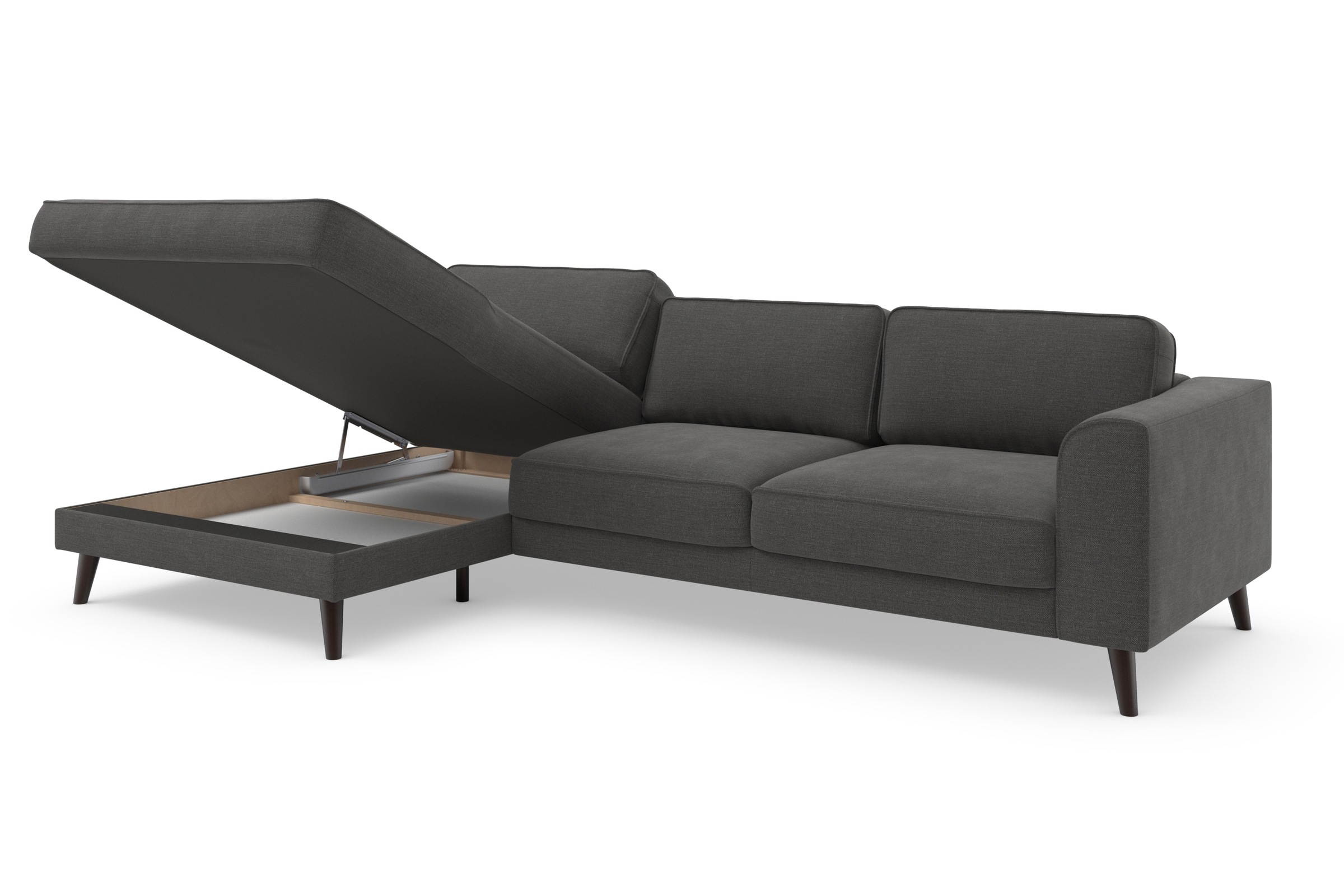 TRENDMANUFAKTUR Ecksofa »Lumber Jack, elegantes Designsofa, zeitlos modern, hoher Sitzkomfort«, wahlweise mit Bettfunktion u. Bettkasten, L-Form