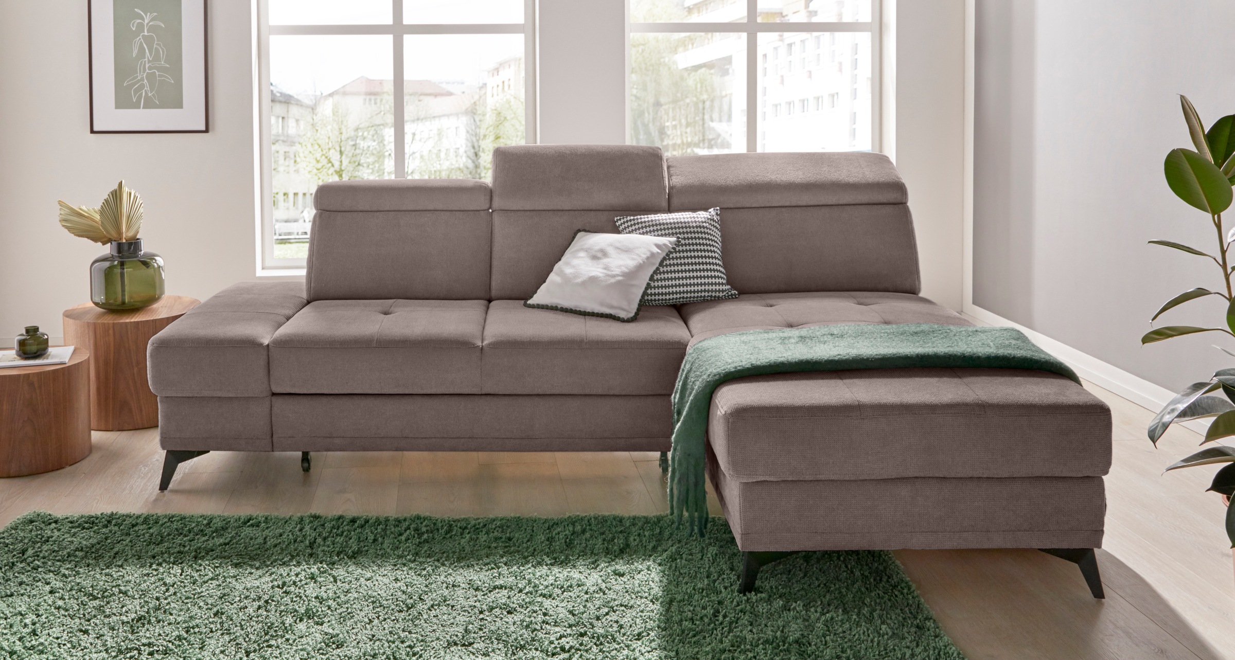 INOSIGN Ecksofa "Cardiz L-Form" inkl.Kopfteilverstellung und Federkern wahl günstig online kaufen