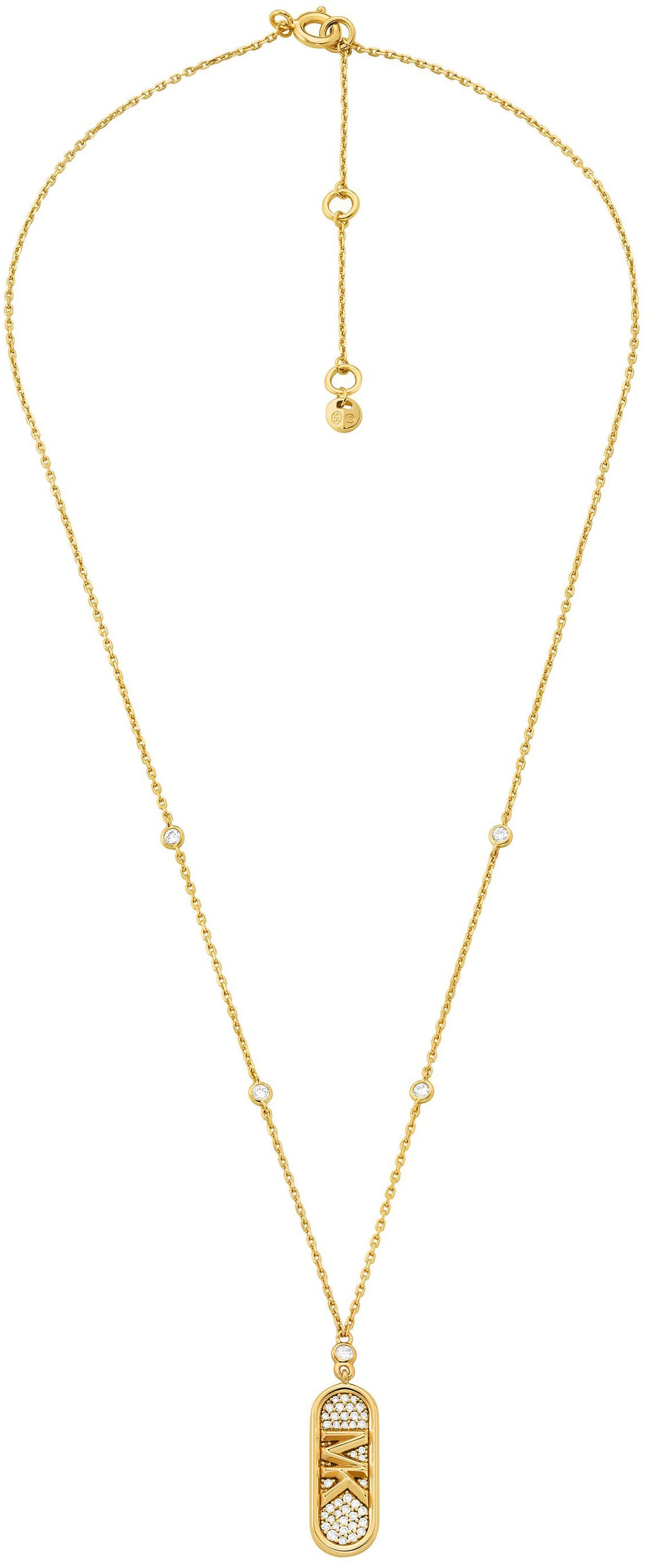 MICHAEL KORS Kette mit Anhänger »Schmuck Geschenk Silber 925 Halsschmuck PAVÉ EMPIRE LINK, MKC1729CZ«, mit Zirkonia (synth.)