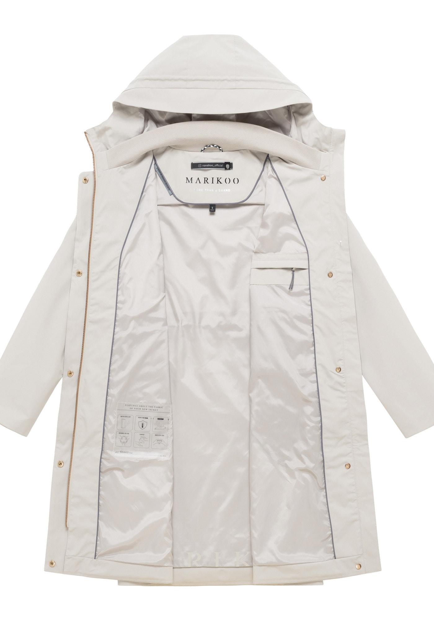 Marikoo Outdoorjacke »Zilandaa« Moderner Outdoorparka mit Kapuze und Kordelzug