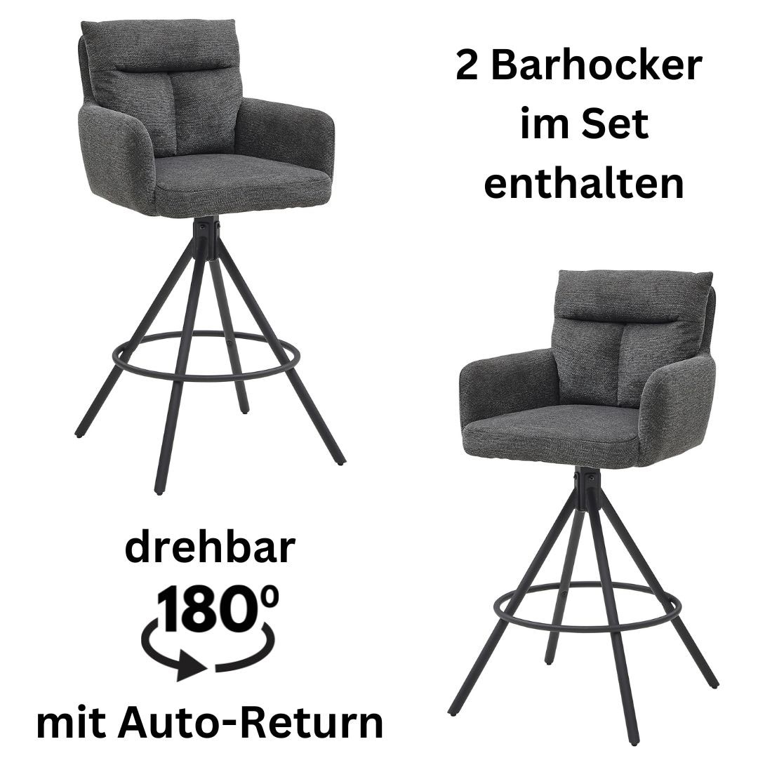 Stolkom Barhocker "Sofia", (Set, 2 St.), Komfortsitzhöhe 70 cm, 180drehbar günstig online kaufen