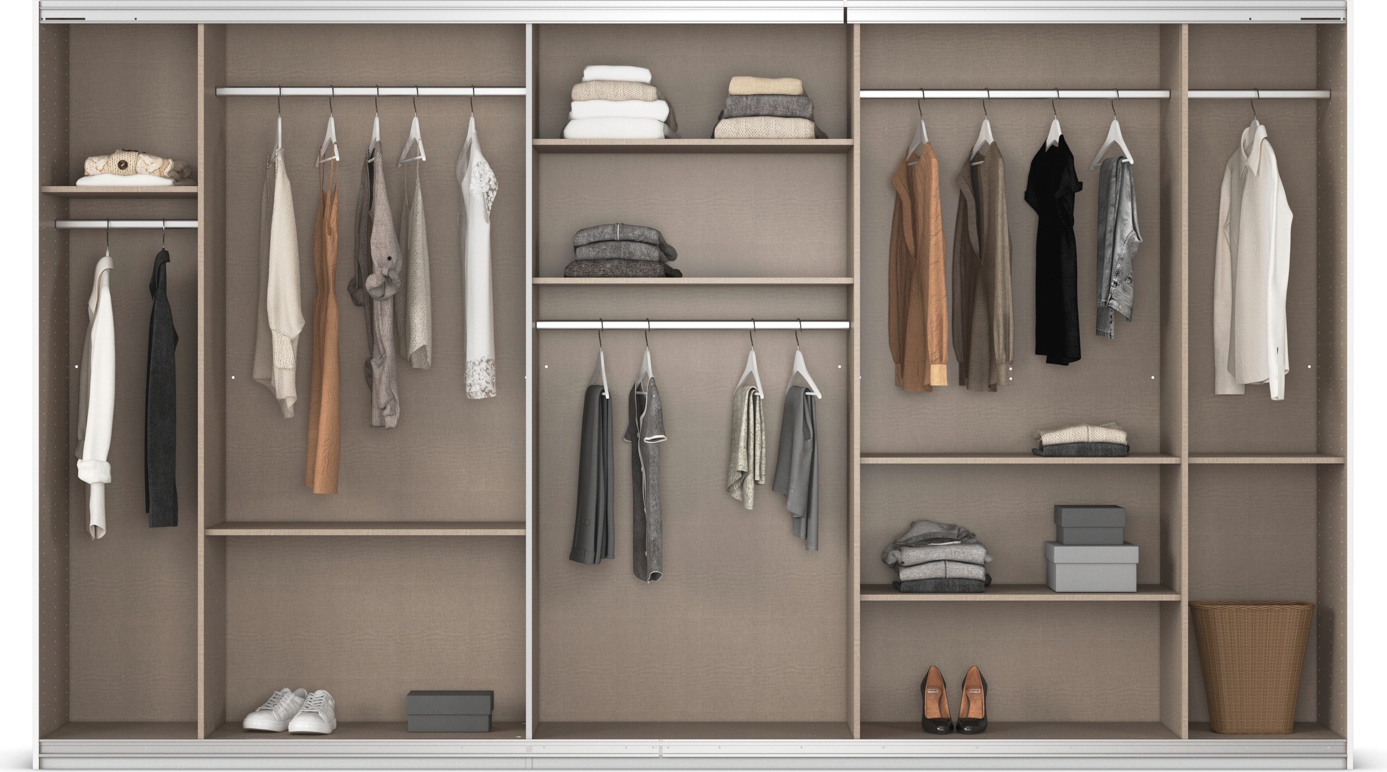 Thumbnail - rauch Schwebetürenschrank "Kleiderschrank Kleiderschränke Schrank Garderobe AGORDO mit Glasfront", durchdachte Innenauss...