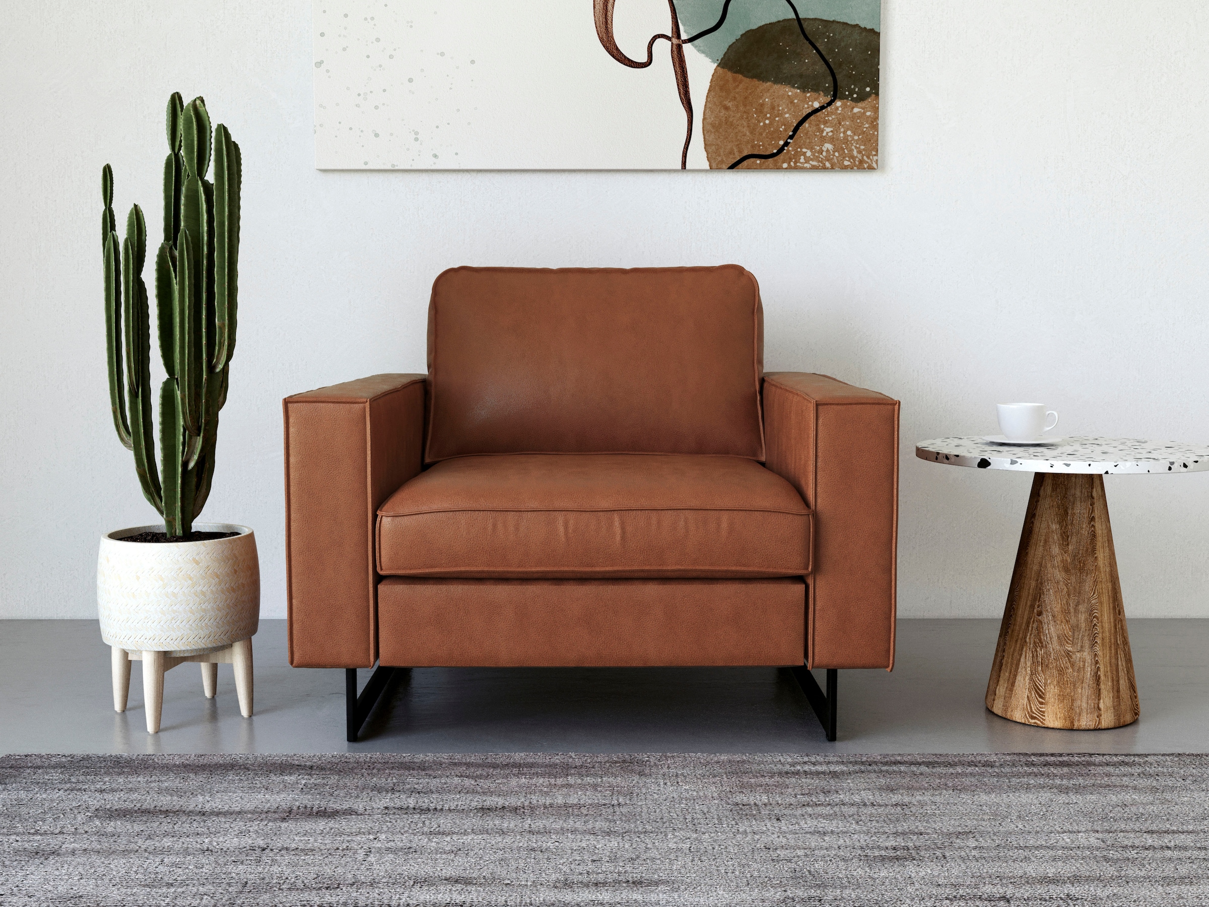 Places of Style Loveseat "Pinto 105 cm, Cord, Chenille, Lederoptik", mit Ke günstig online kaufen