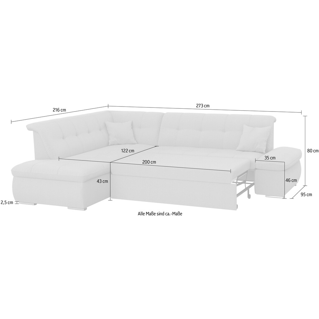 DOMO collection Ecksofa »Moric L-Form«