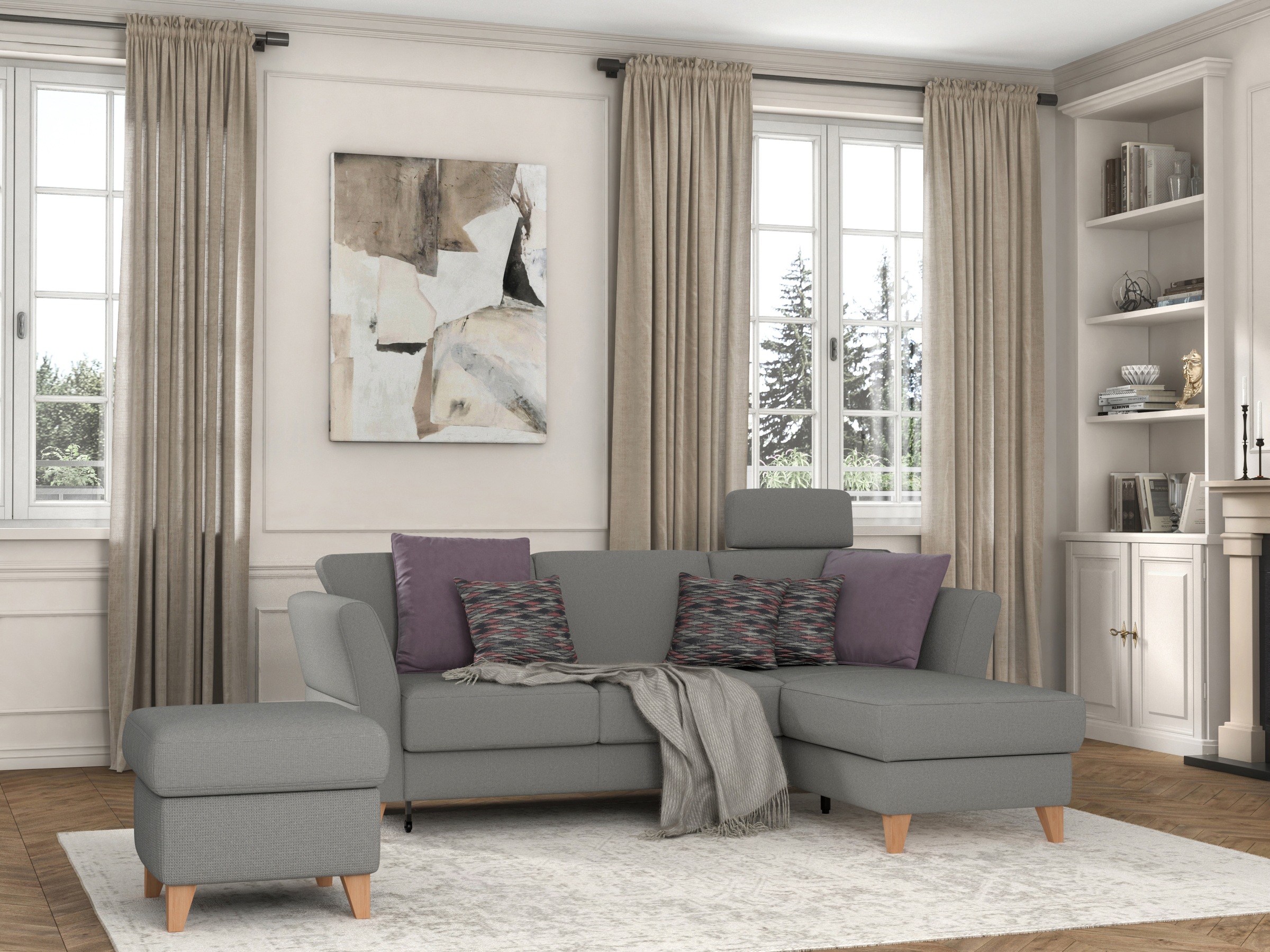 sit&more Ecksofa "Visby L-Form", Wahlweise mit Bettfunktion und Bettkasten, günstig online kaufen