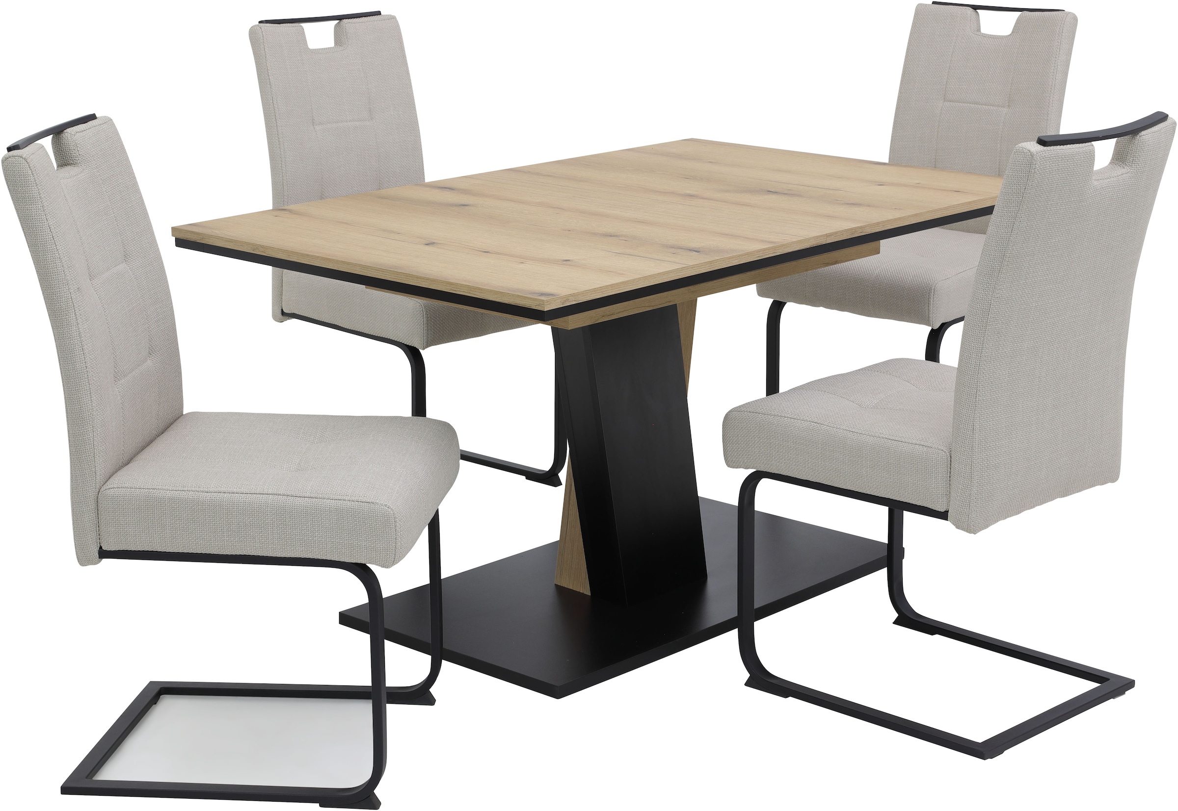 HELA "BEKE" Set, 5 Stk. tlg. Mit Synchronauszug, Freischwinger XL Sitzbreite, Federkorb, Griff