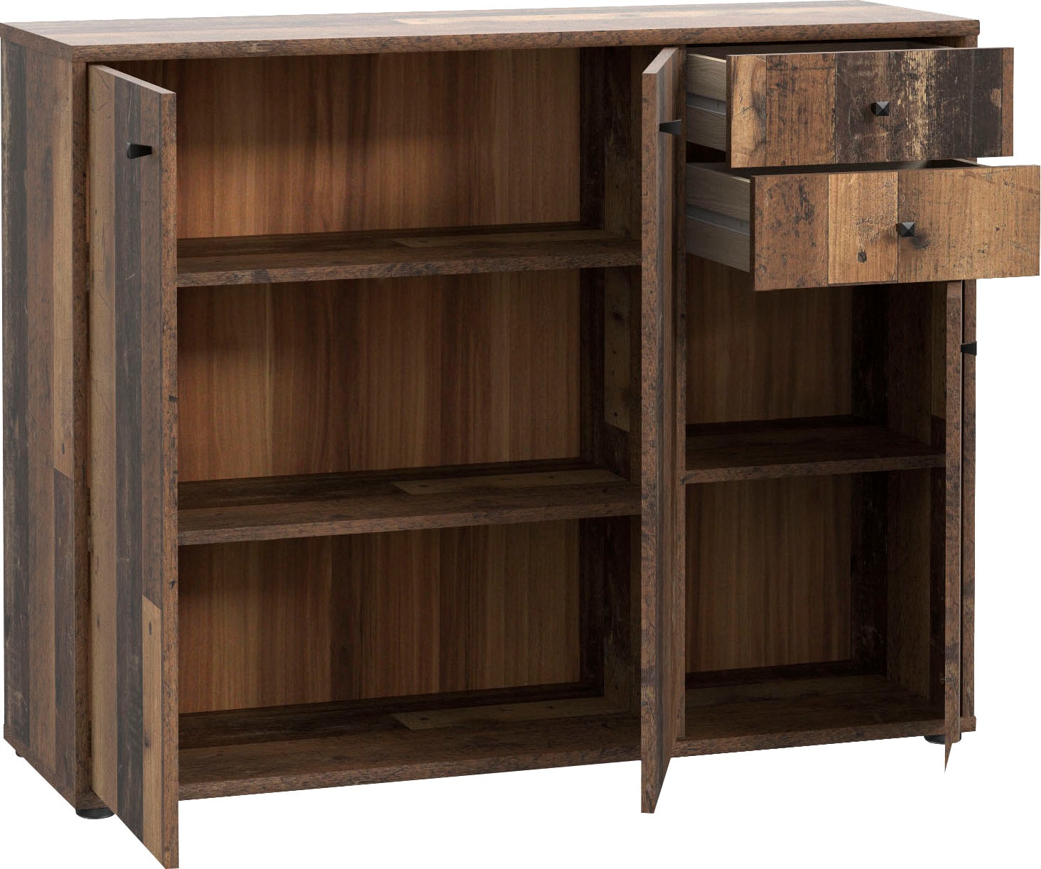 FORTE Kommode »Tempra, Kommode, 3 Türen, 2 Schubkästen, viel Stauraum« Breite 108,8 cm