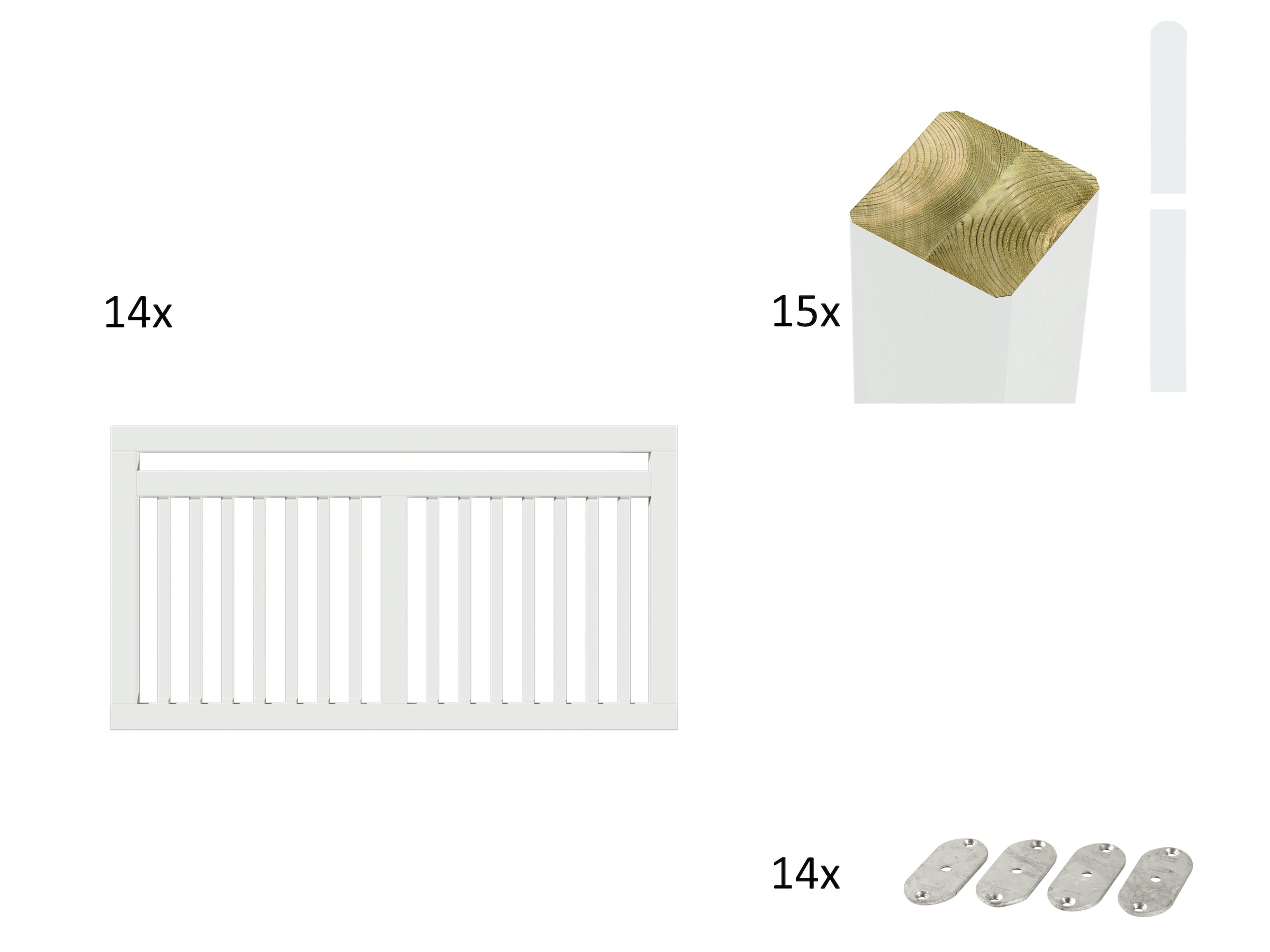 PLUS 1100000002199 "Linea" Höhe: 80 cm, Gesamtlänge: 4,78 bis 23,62 m, zum Einbetonieren