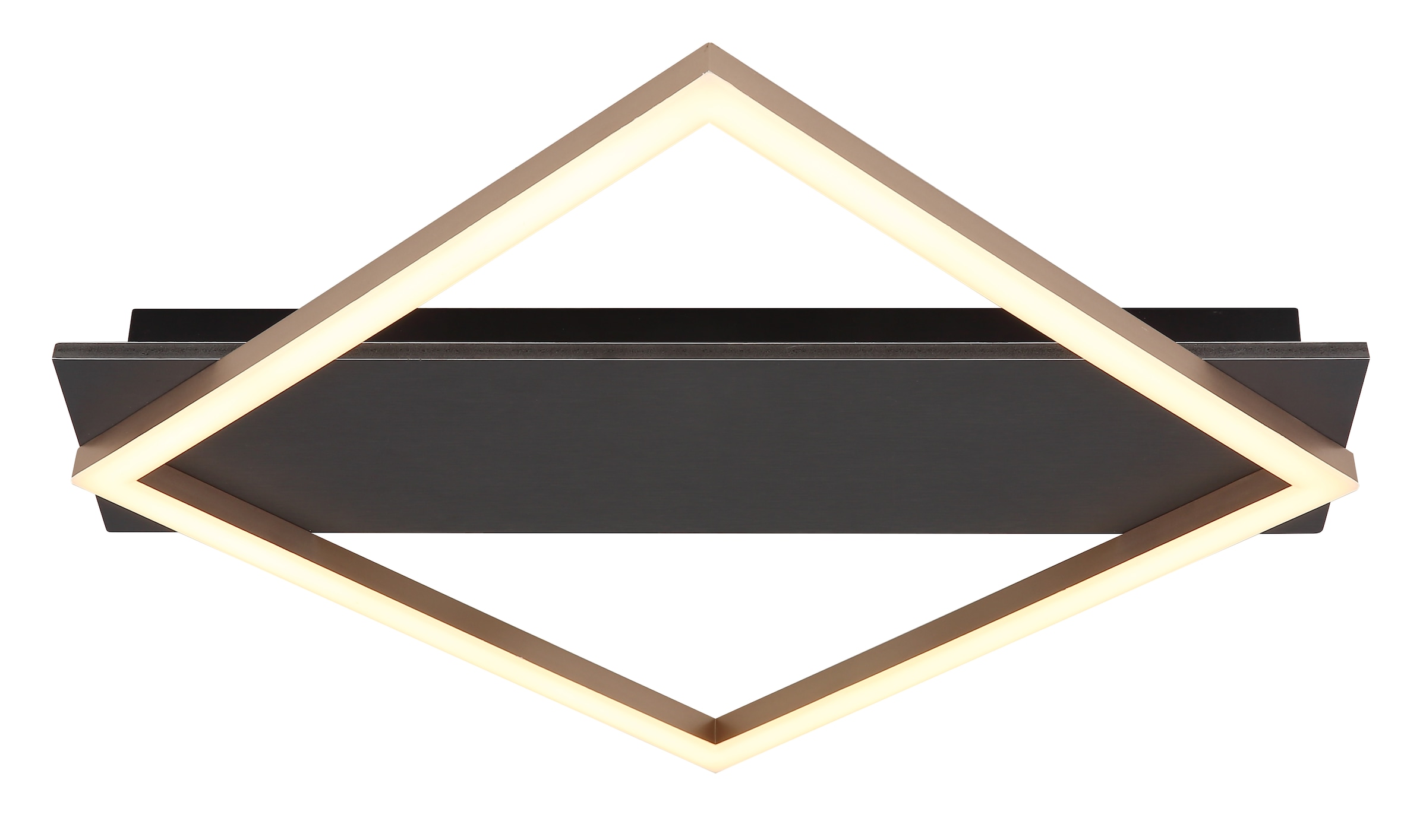 GLOBO LIGHTING LED Deckenleuchte »BEATRIX I«, Leuchtmittel LED-Modul | LED fest integriert, Deckenlampe/grau/champagnerfarben/3000K/Quadrat