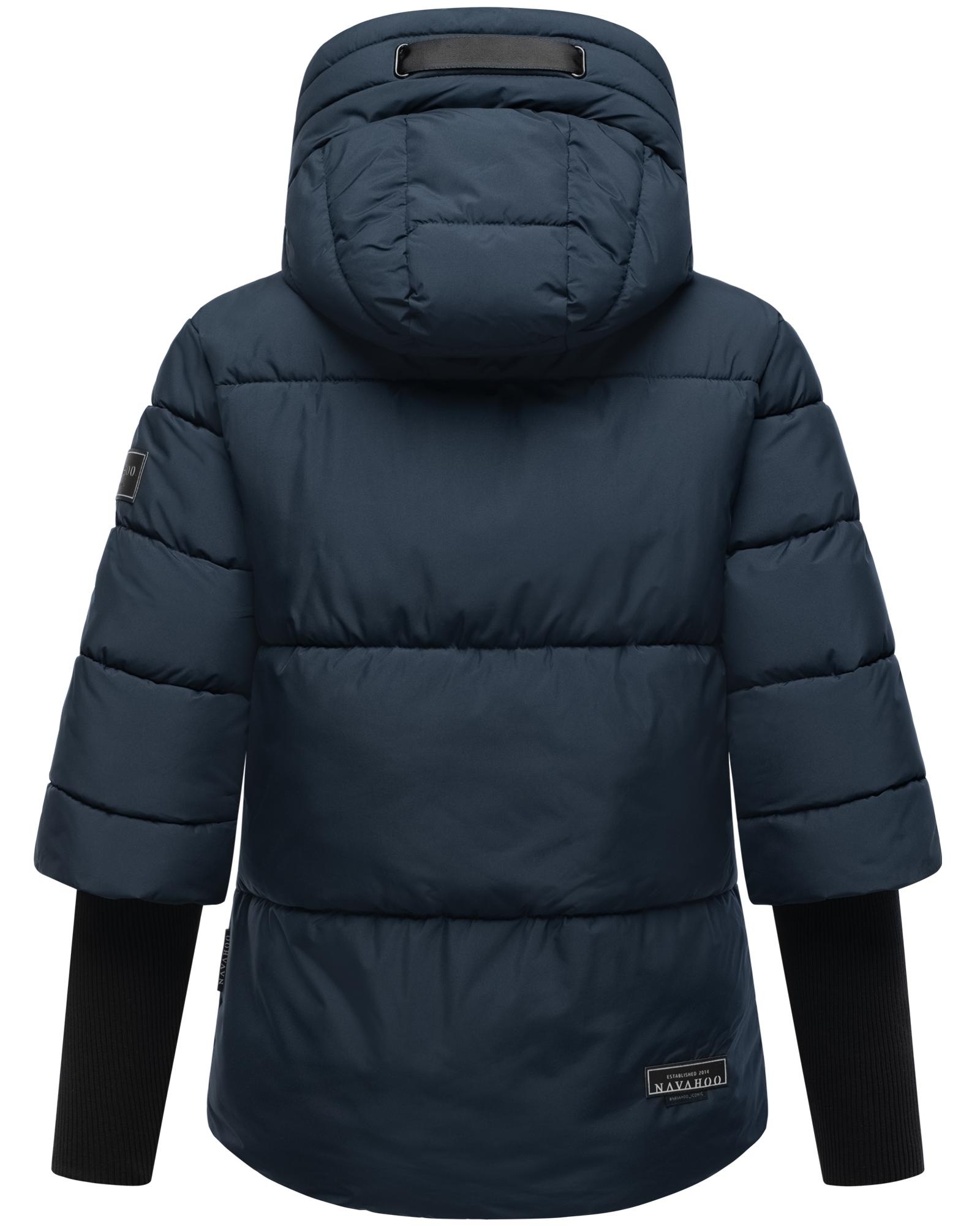 Navahoo Steppjacke »Lotusherz XIV«, mit Kapuze, Warme gesteppte Winterjacke mit Rippstrickärmeln