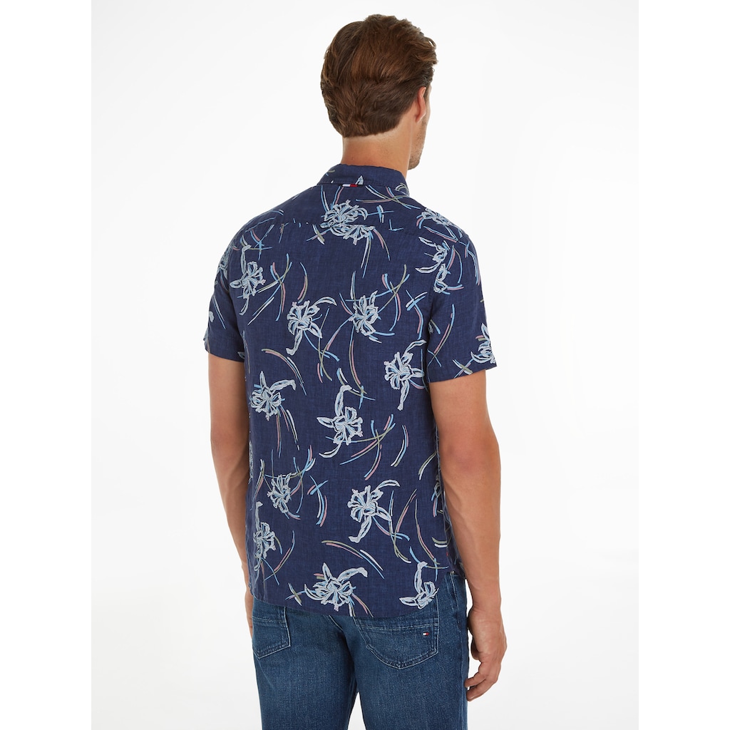 Tommy Hilfiger Leinenhemd »LI TROPICAL PRT SF SHIRT«, mit tropischen Print