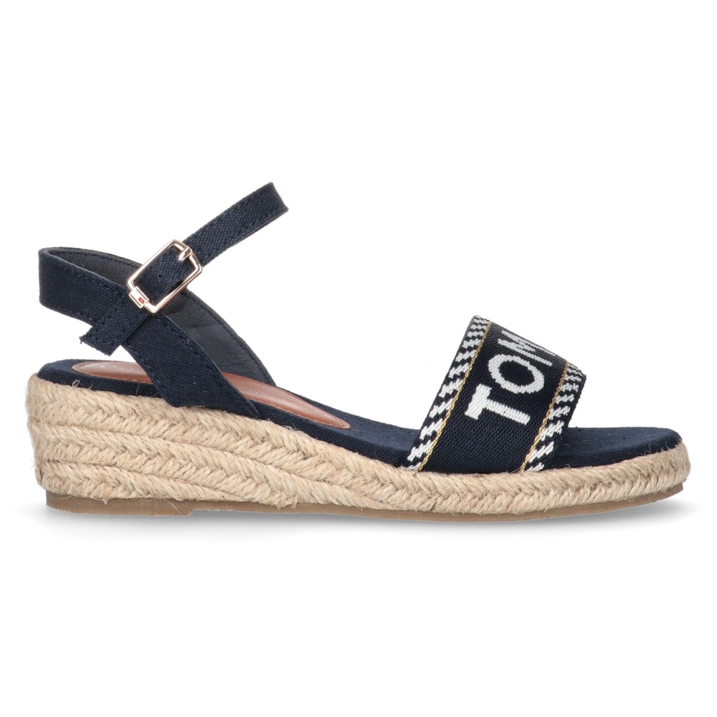 Tommy Hilfiger Sandale »ROPE WEDGE SANDAL«, Sommerschuh, Sandalette, Keilabsatz, mit kleinem Keilabsatz