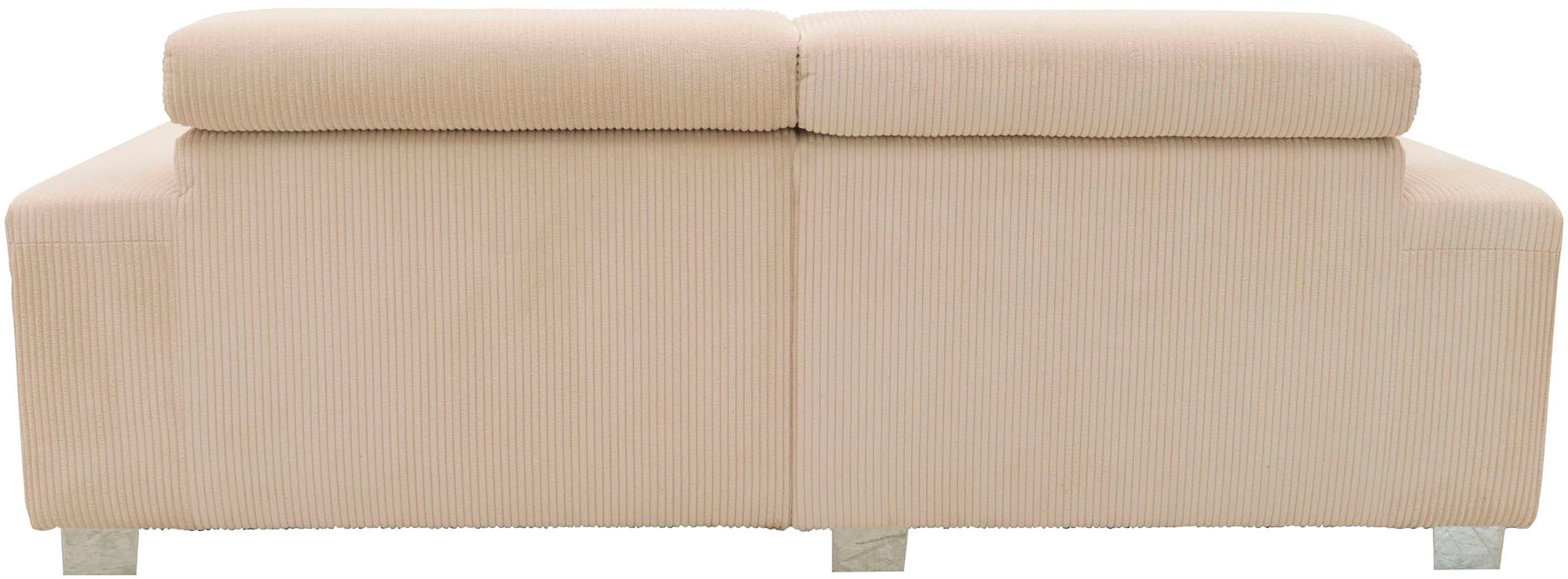 DOMO collection Ecksofa »100030 inkl. Kopfteilverstellung, guter Sitzkomfort, Cordbezug, L-Form«, mit komfortabler Wellenunterfederung, ideal für kleine Räume