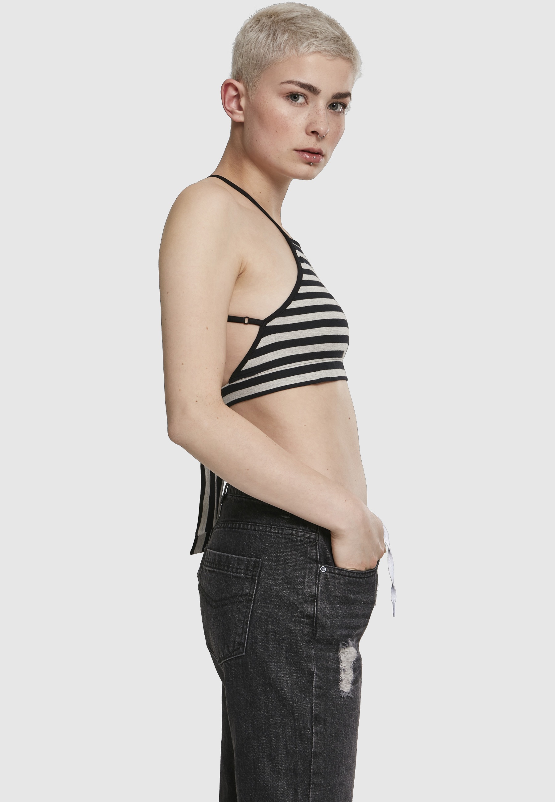 URBAN CLASSICS Tanktop »Urban Classics Damen Ladies Triangle Top« 1 Stk.