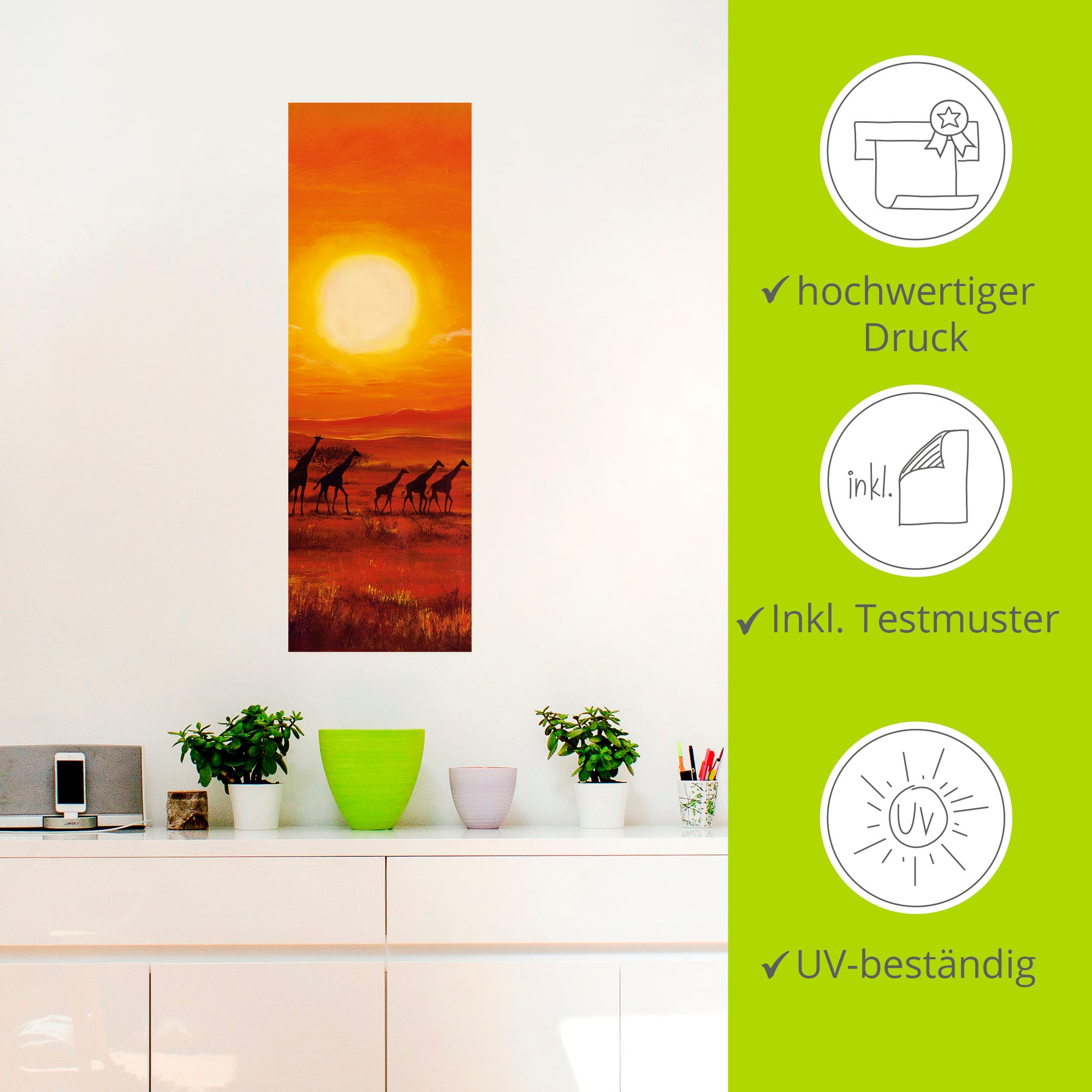 Artland Wandbild »Giraffenherde«, Afrika, (1 St.), als Poster, Wandaufkleber in verschied. Größen