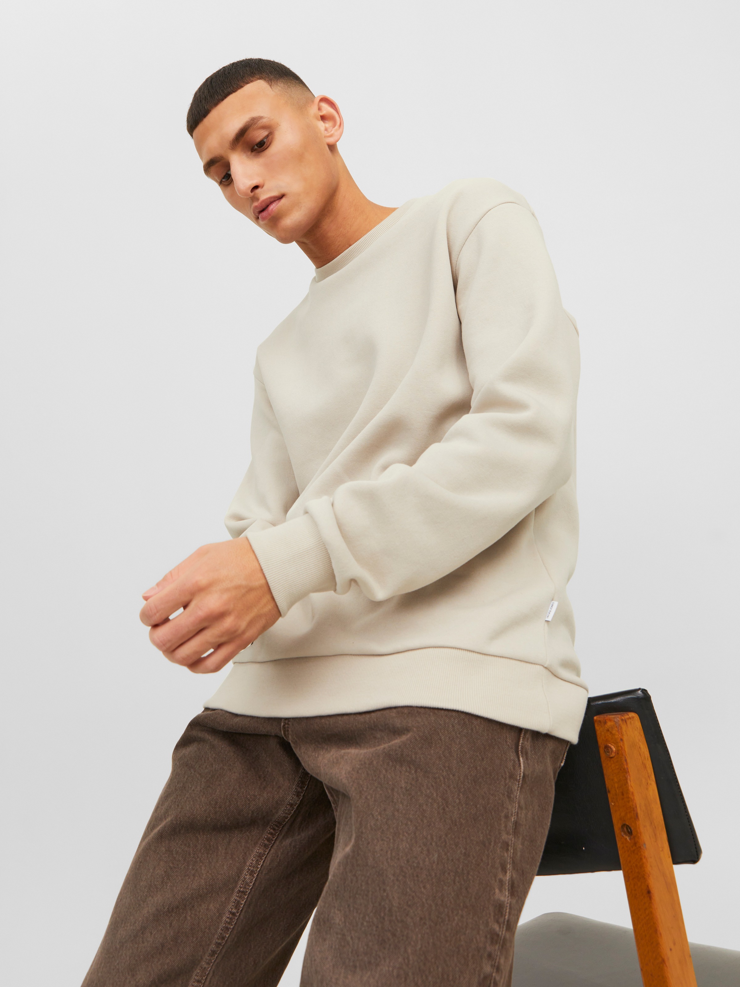 Jack & Jones Sweatshirt "JJEBRADLEY mit Rippbündchen für Alltag und Freizei günstig online kaufen
