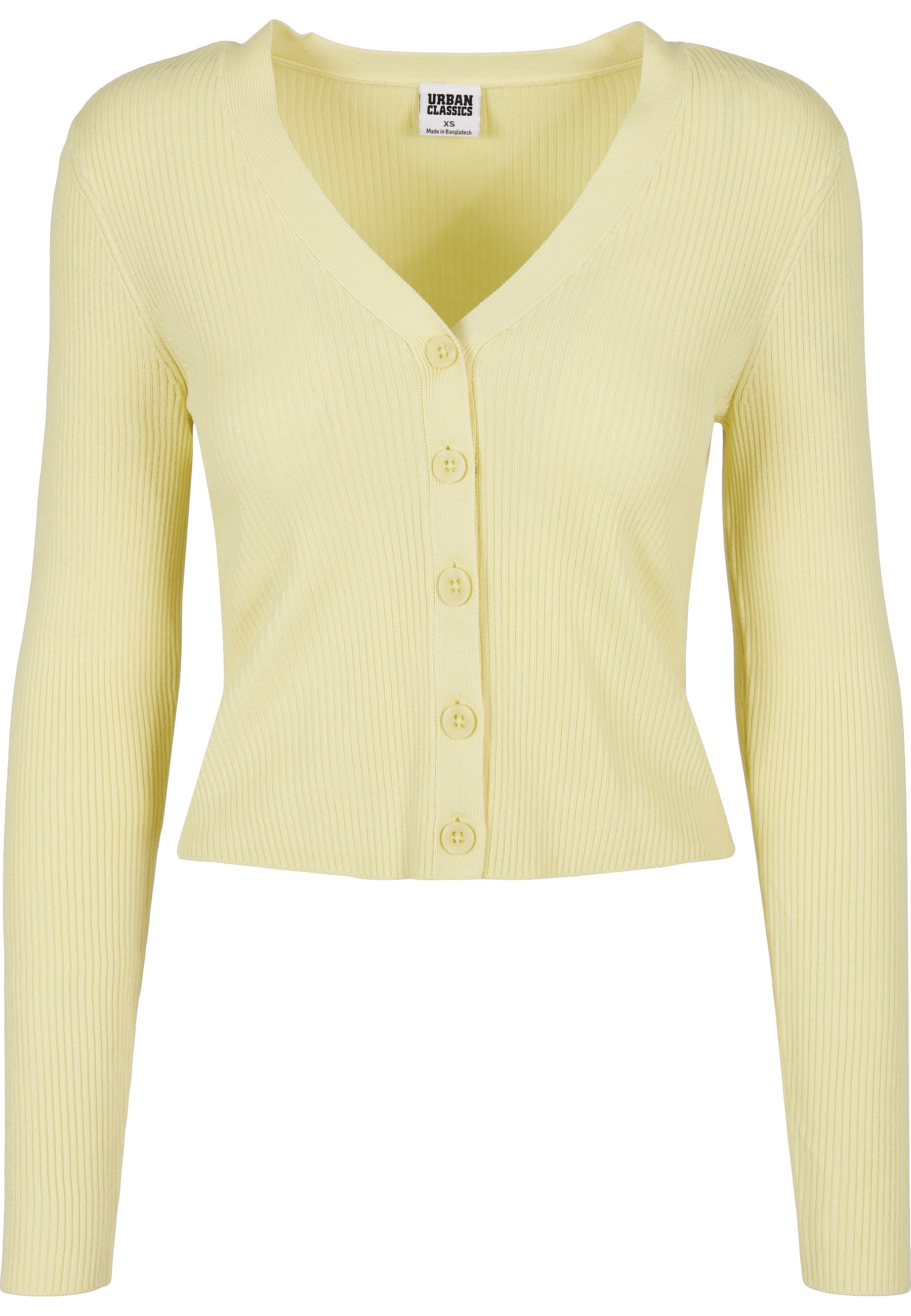 URBAN CLASSICS Cardigan "Urban Classics Damen Ladies Short Rib Knit Cardigan" 1 Stk.
