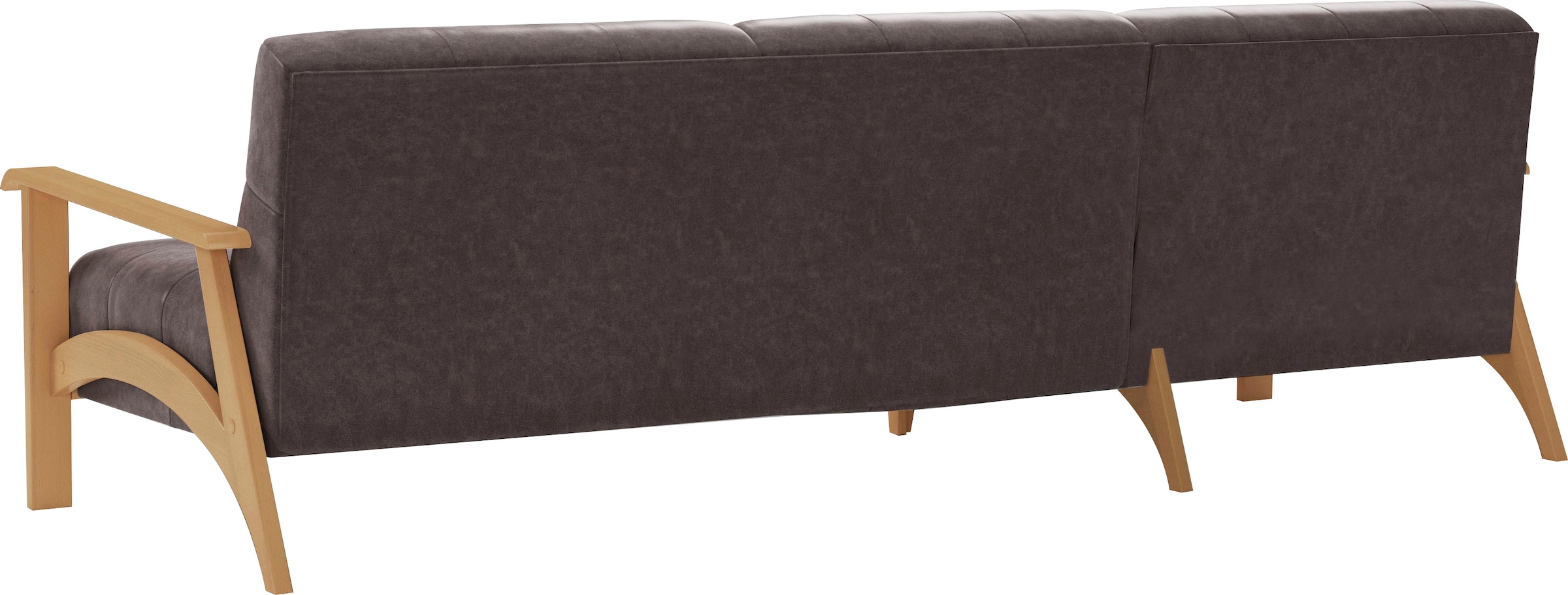 sit&more Ecksofa »Billund L-Form«, Armlehnen aus eichefarbigem Buchenholz, verschiedene Bezüge und Farben