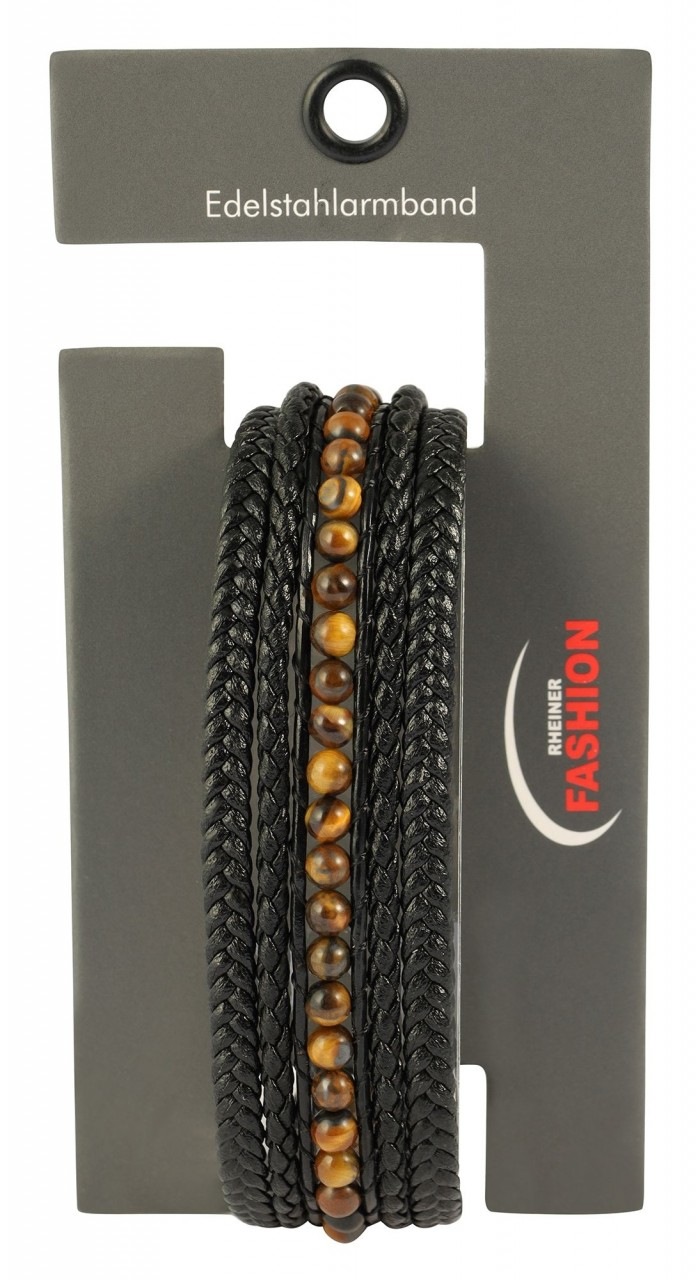 Adelia´s Edelstahlarmband »Herren Armband aus Edelstahl mit Tigerauge«