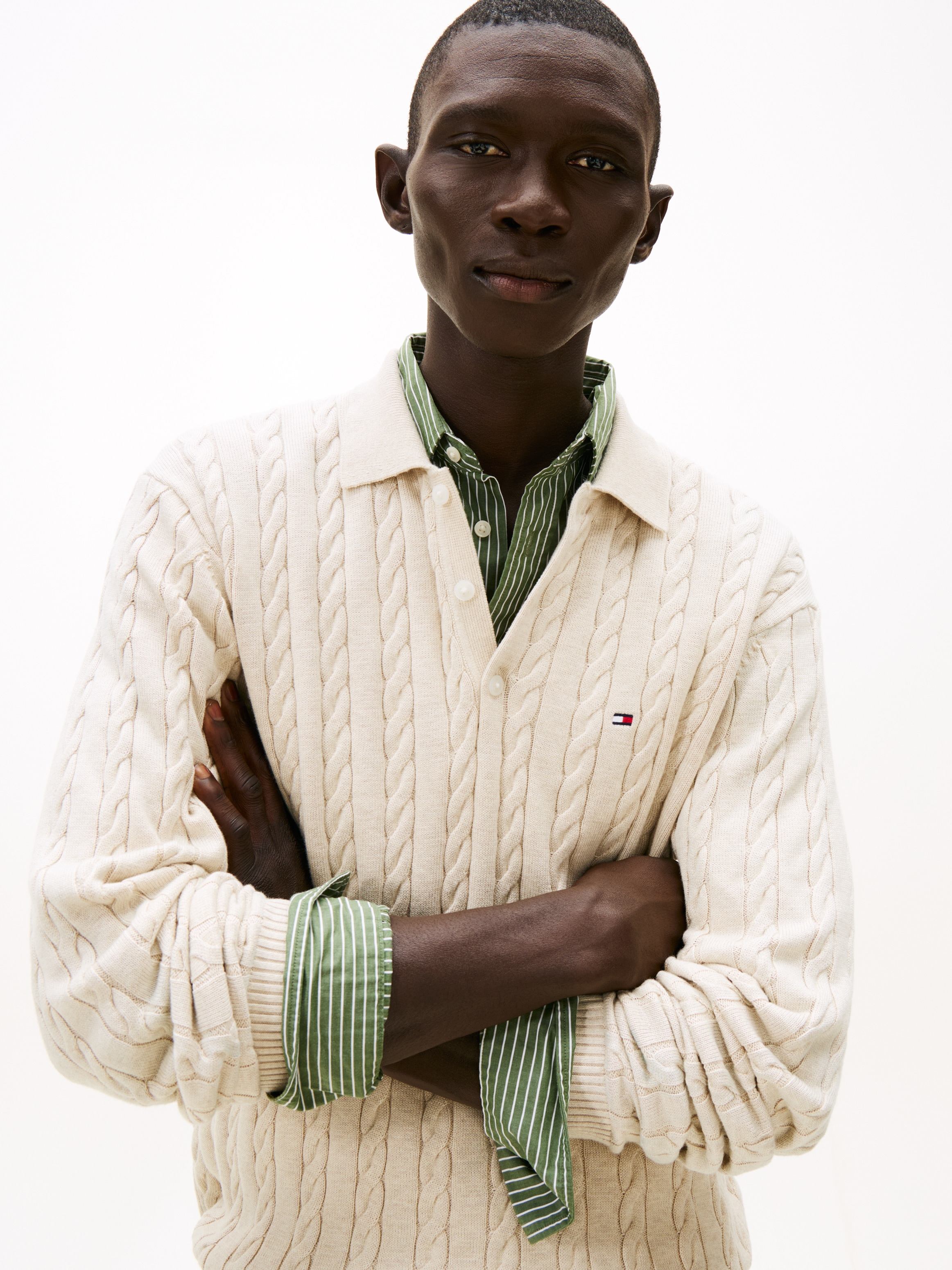 Tommy Hilfiger Polokragenpullover »CLASSIC COTTON CABLE« mit Zopfmuster, regular fit