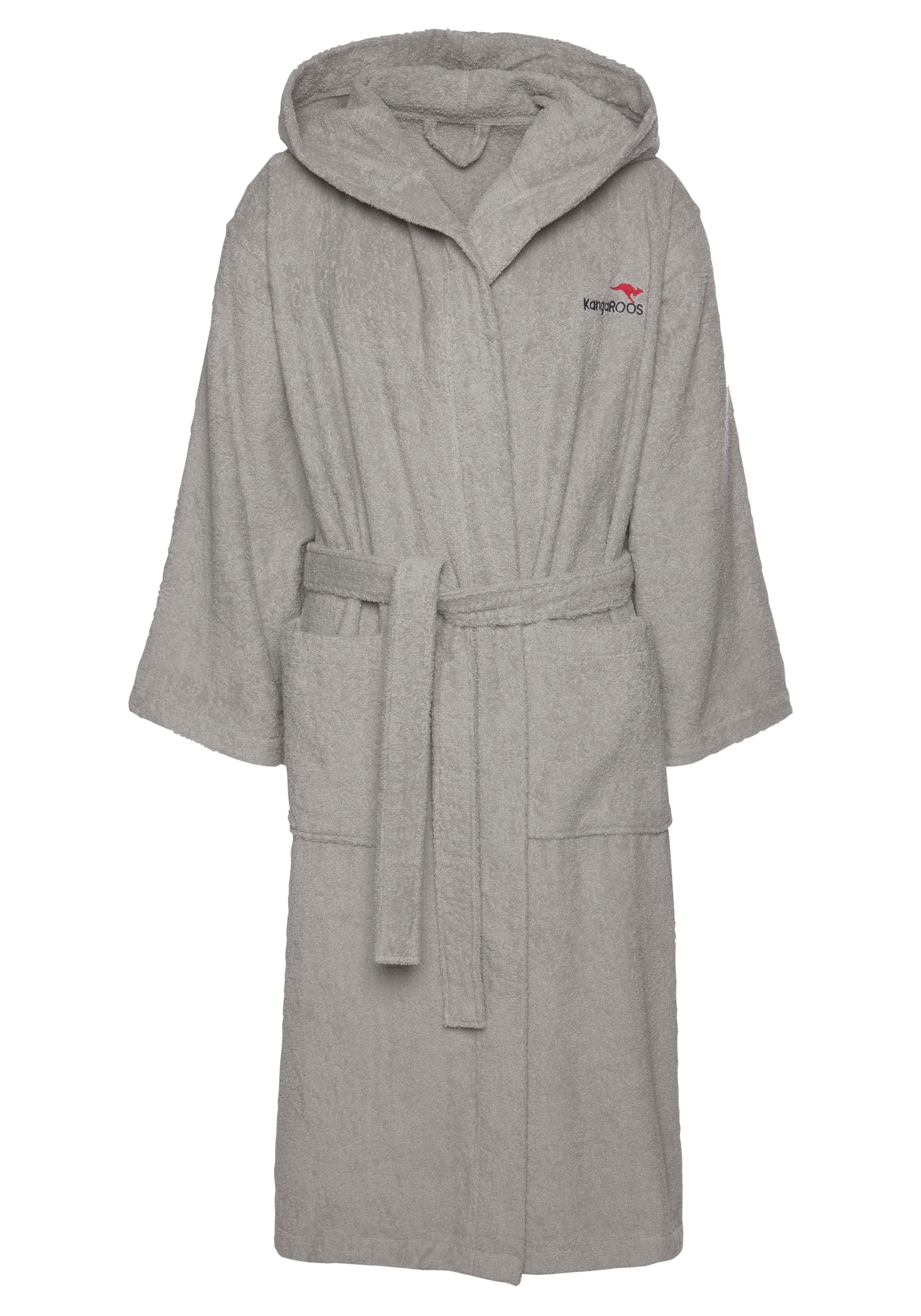 KangaROOS Unisex-Bademantel »Cassidy, für Damen & Herren, Standardlänge & Überlänge«, (1 St.), mit Taschen, Männer und Frauen, Baumwolle, Reise, Hotel, Sauna, S-3XL