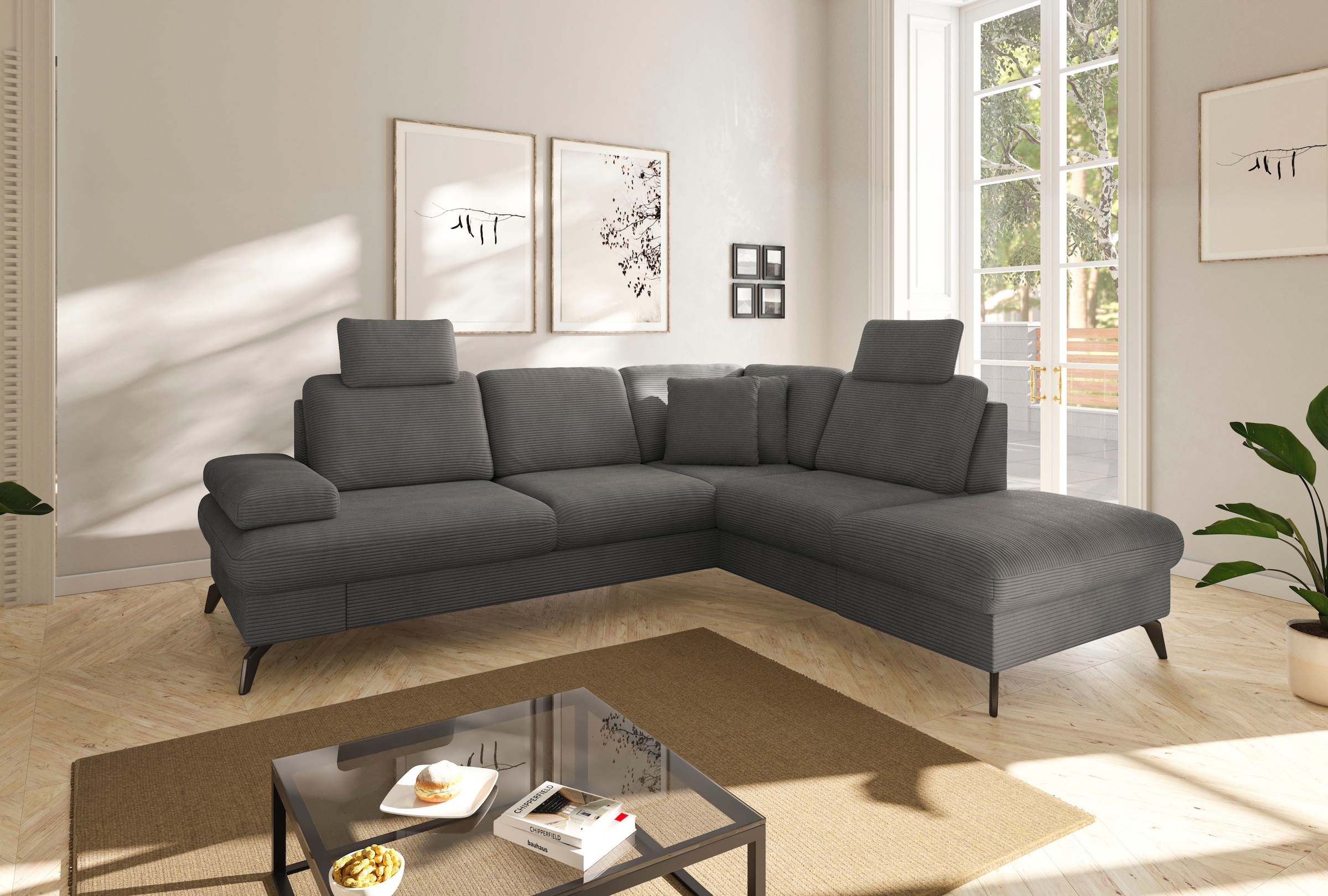 sit&more Ecksofa "Morris Jubi L-Form", inkl. Armteilfunktion und 1 Zierkiss günstig online kaufen