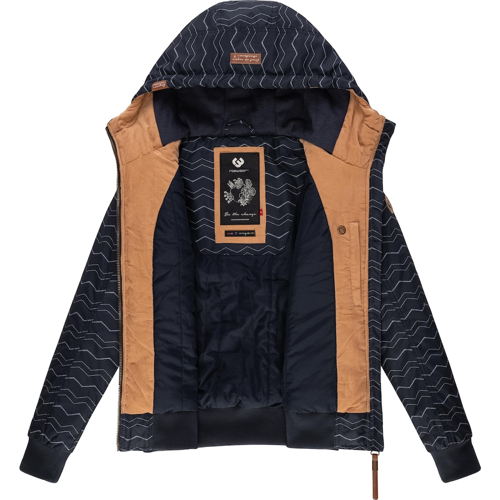 Ragwear Outdoorjacke »Druna Zig Zag Winter«, mit Kapuze