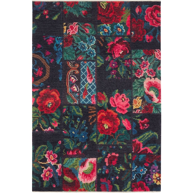 NOURISTAN Teppich »Kelim Patchwork Dolnar«, rechteckig, Design Orient  Optik, Floral, Rosen, Robust, Pflegeleicht, Blumen kaufen | BAUR