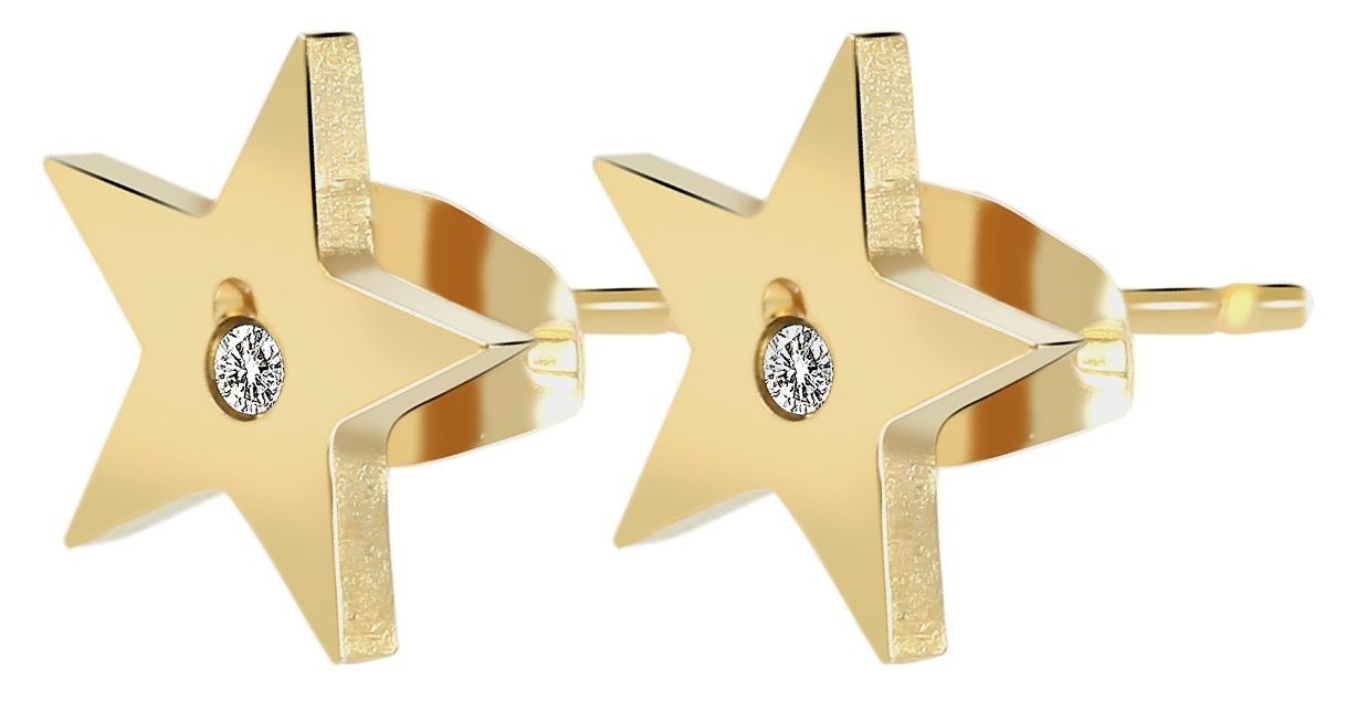 Adelia´s Paar Ohrhänger »Damen Ohrstecker aus poliertem Edelstahl mit Stern - - Ø 10 mm«