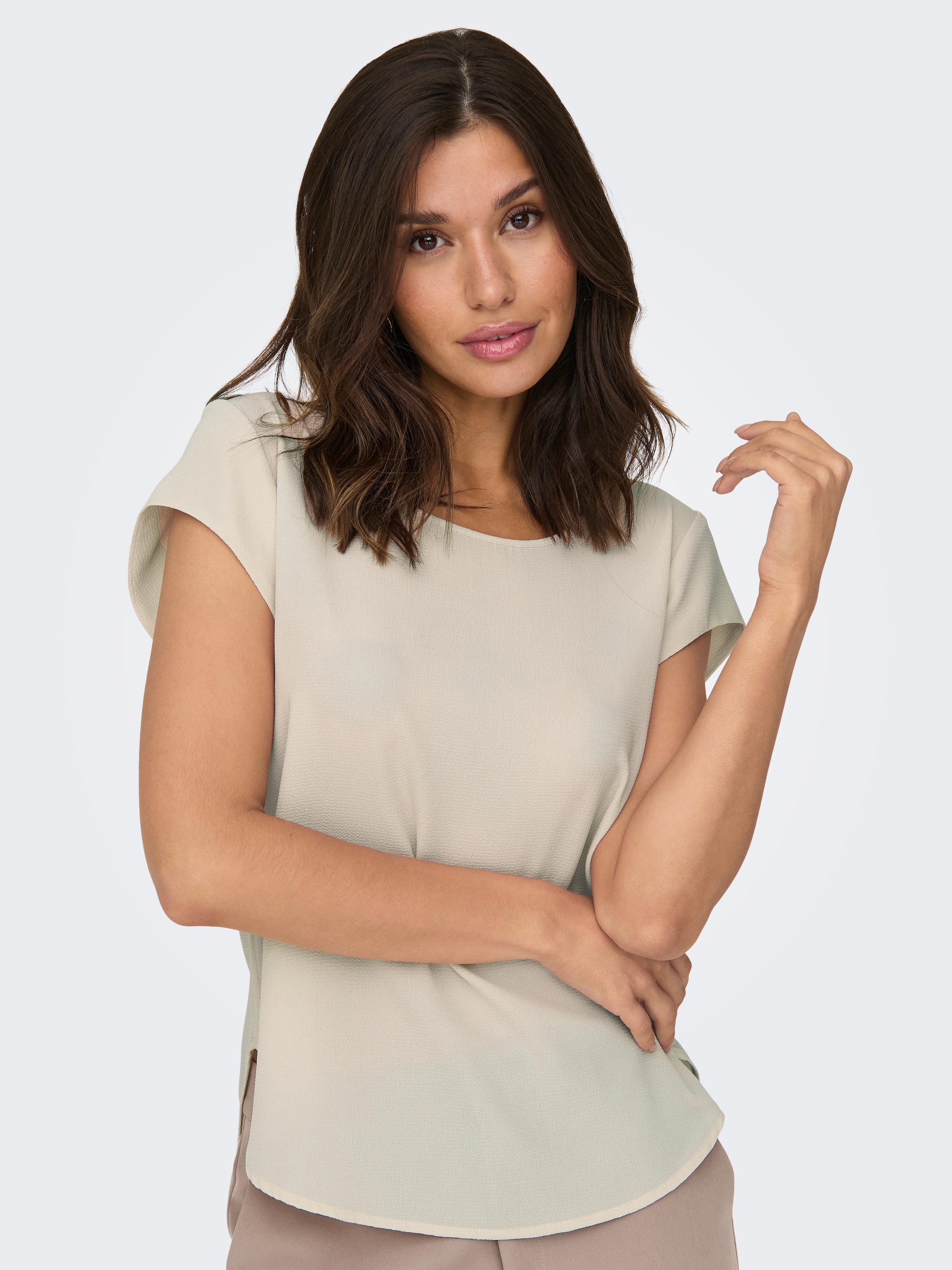 ONLY Kurzarmbluse »ONLVIC S/S SOLID TOP NOOS PTM«