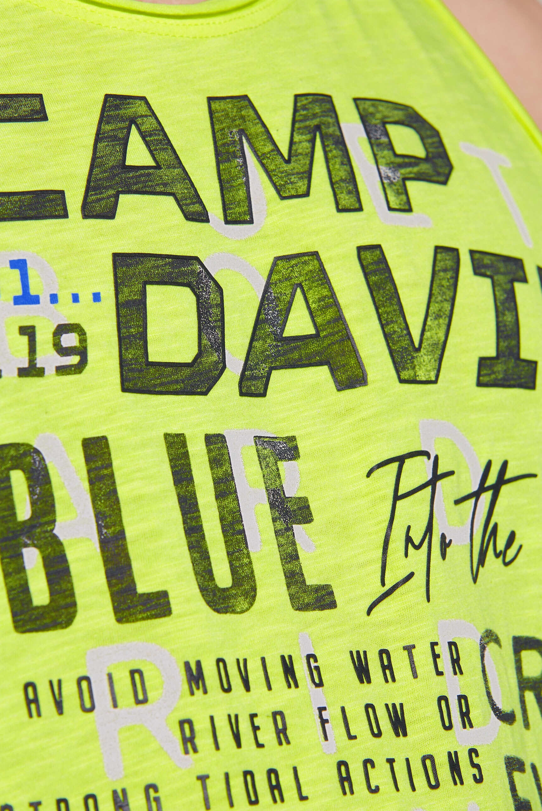 CAMP DAVID Tanktop, mit offenen Kanten an den Ausschnitten