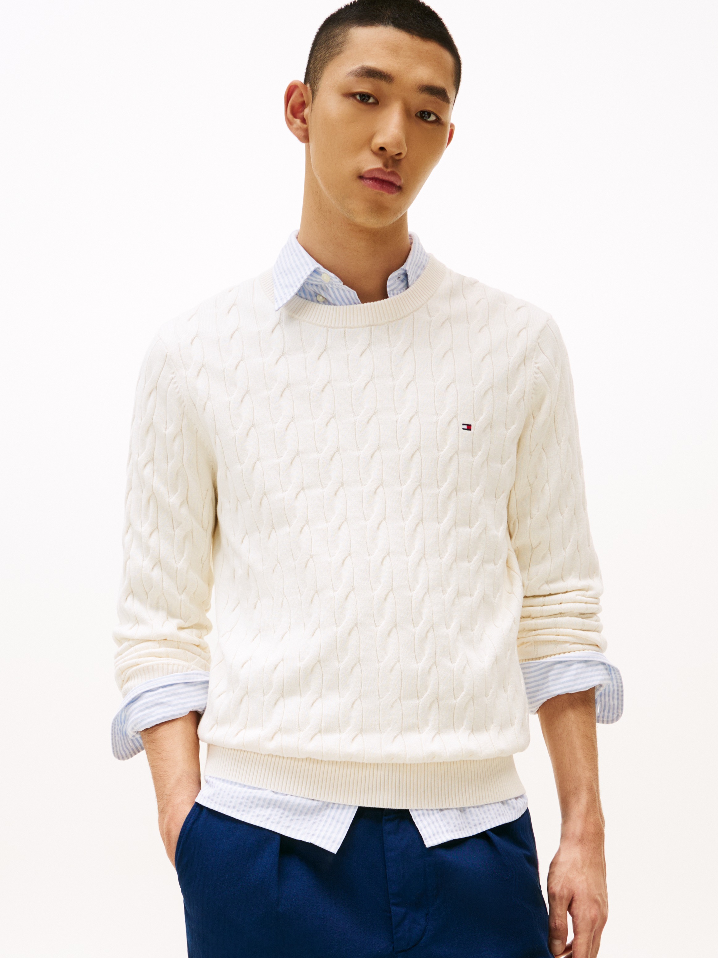 Tommy Hilfiger Strickpullover »CLASSIC CABLE CREW NECK«