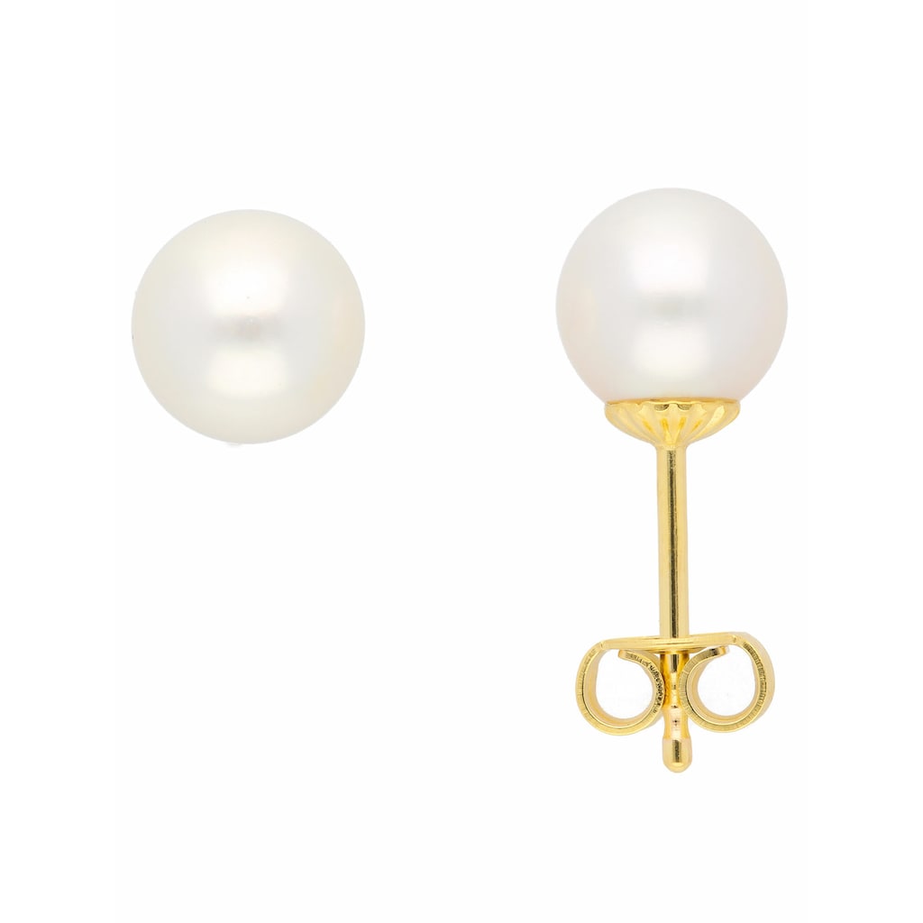 Adelia´s Paar Ohrhänger »333 Gold Ohrringe Ohrstecker mit Süßwasser Zuchtperle«, mit Süßwasser Zuchtperle Goldschmuck für Damen