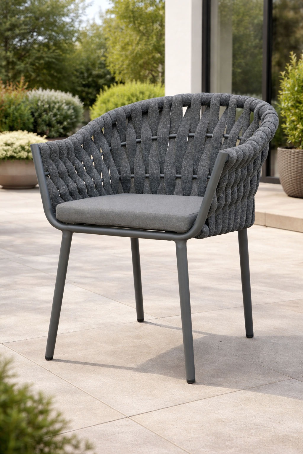 Destiny Gartensessel »MOLINO« Set, 2 Stk. tlg. anthrazit meliert, Polster grau