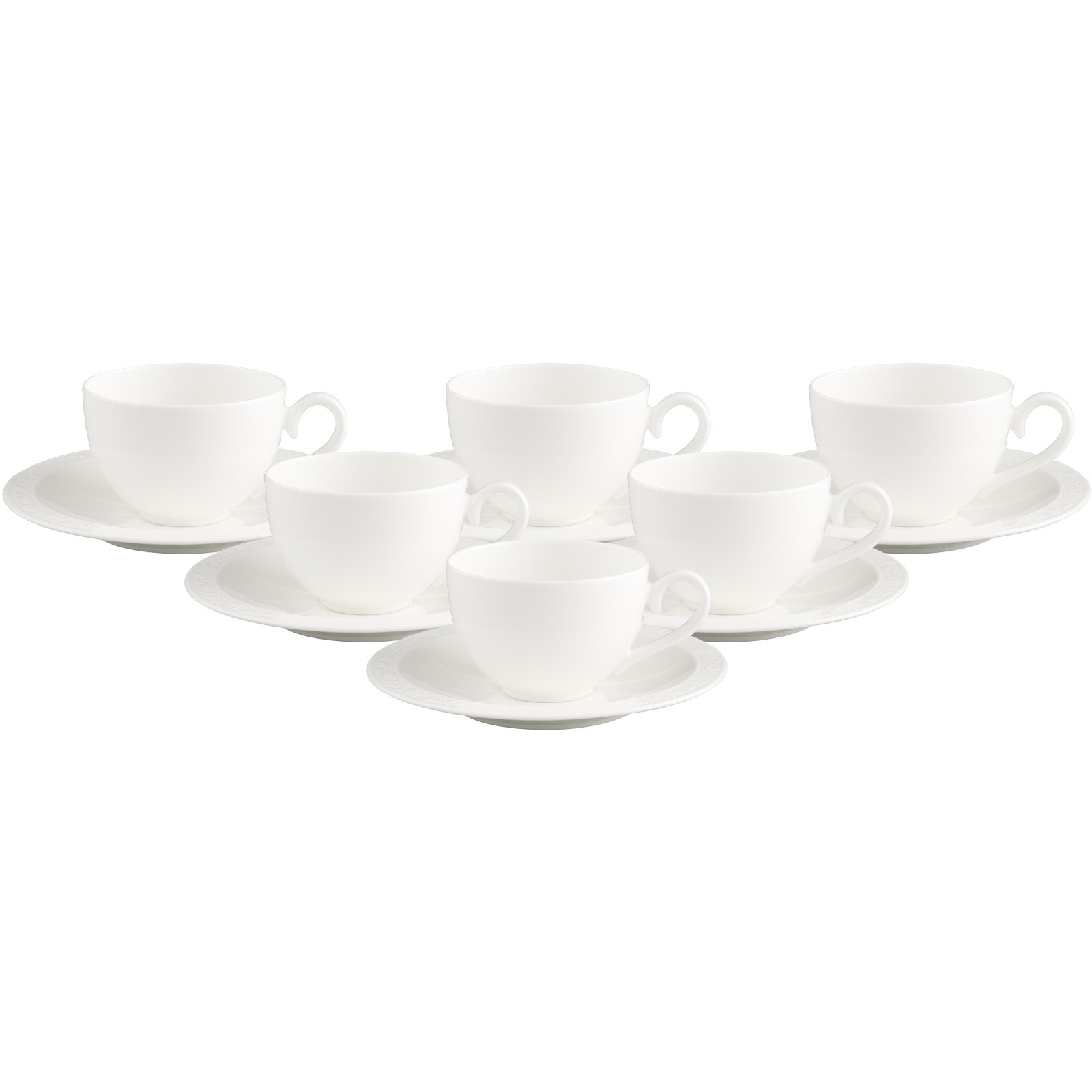 Villeroy & Boch Tasse "Kaffeetassen mit Untertassen White Pearl 120 ml 6er günstig online kaufen