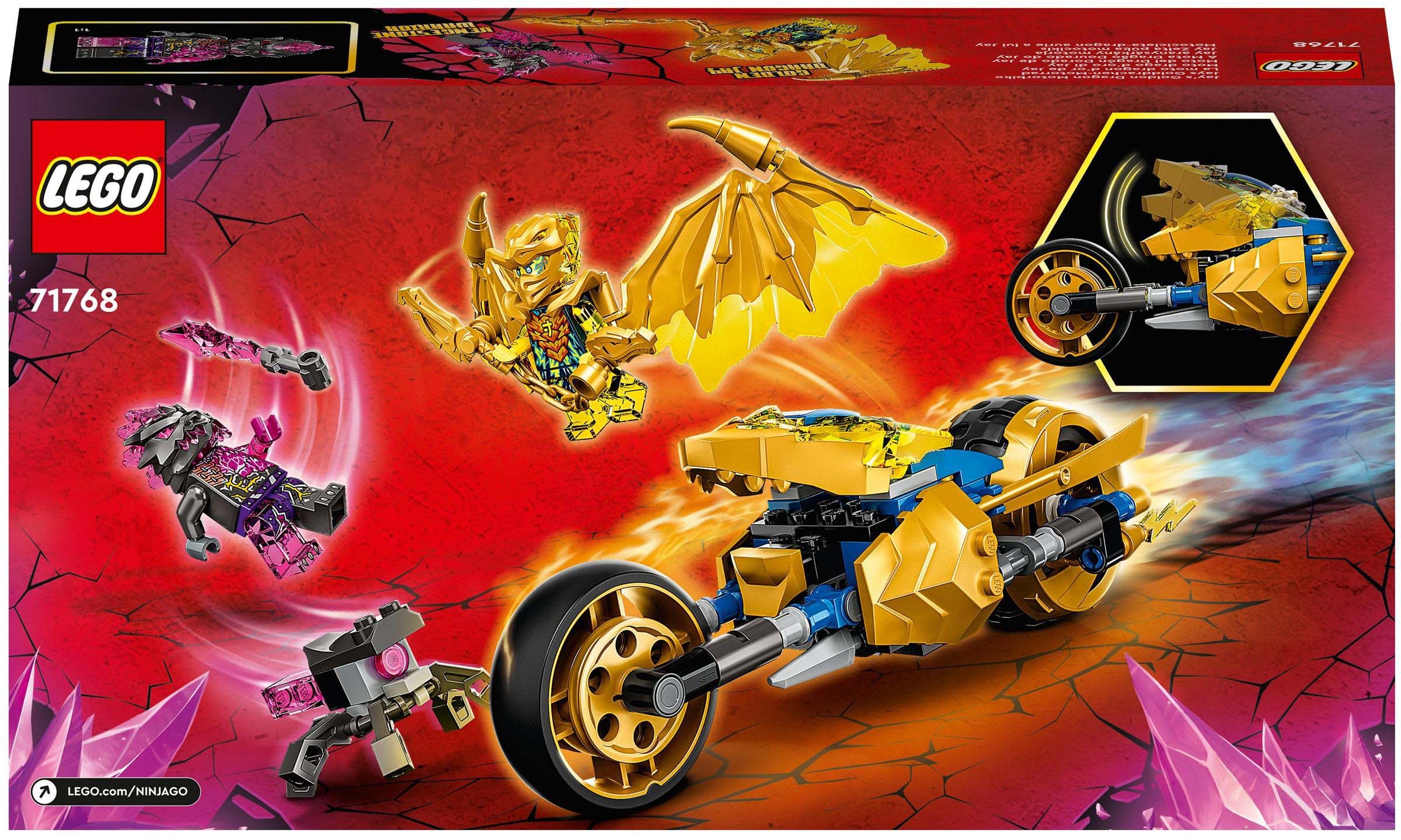 LEGO® Konstruktionsspielsteine »Jays Golddrachen-Motorrad (71768), LEGO® NINJAGO«, (137 St.)