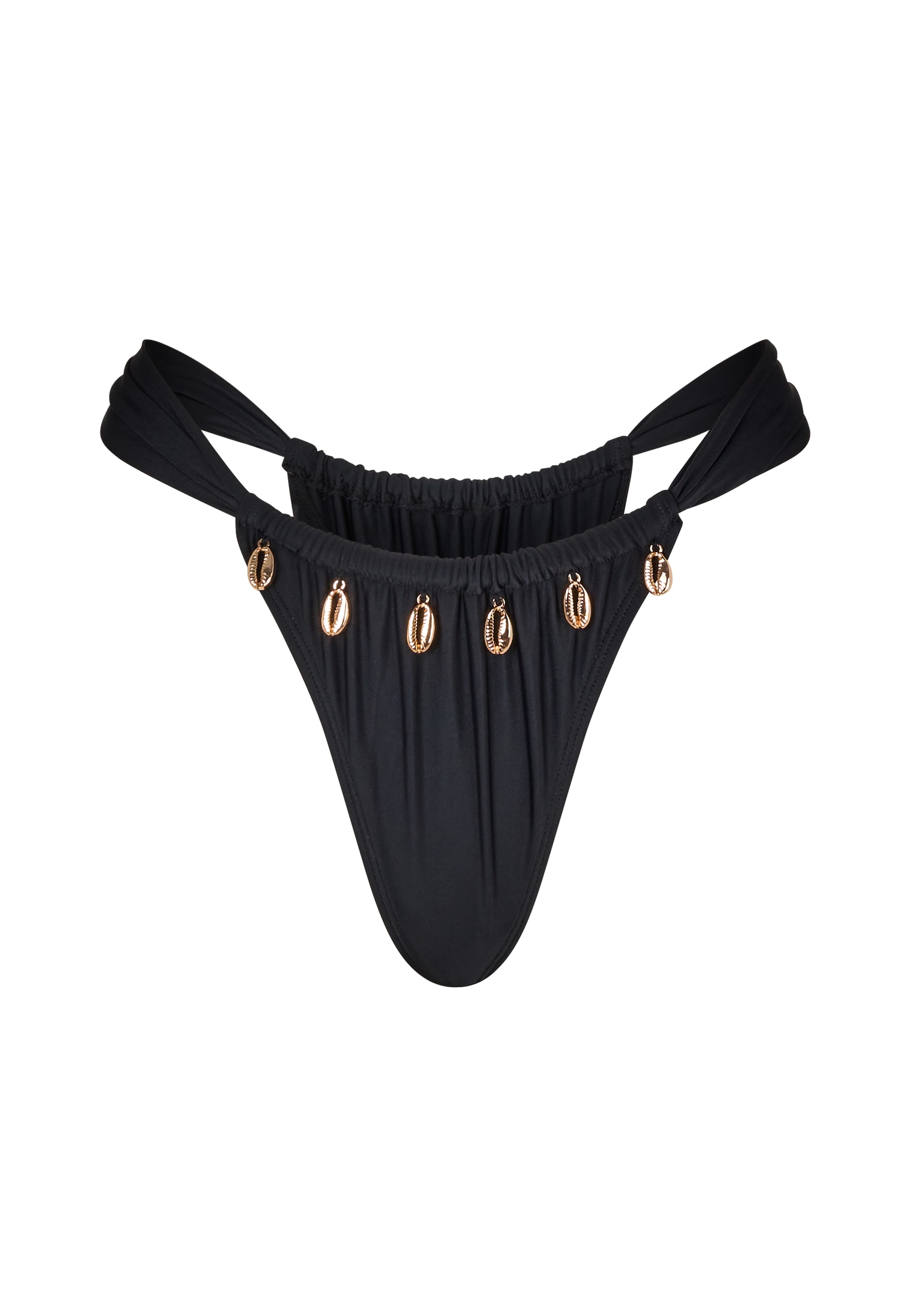 Moda Minx Bikini-Hose »Gold Shells Rouched Fixed Bikini Bottom«, (1 St.), mit tollen Muschel-Elementen