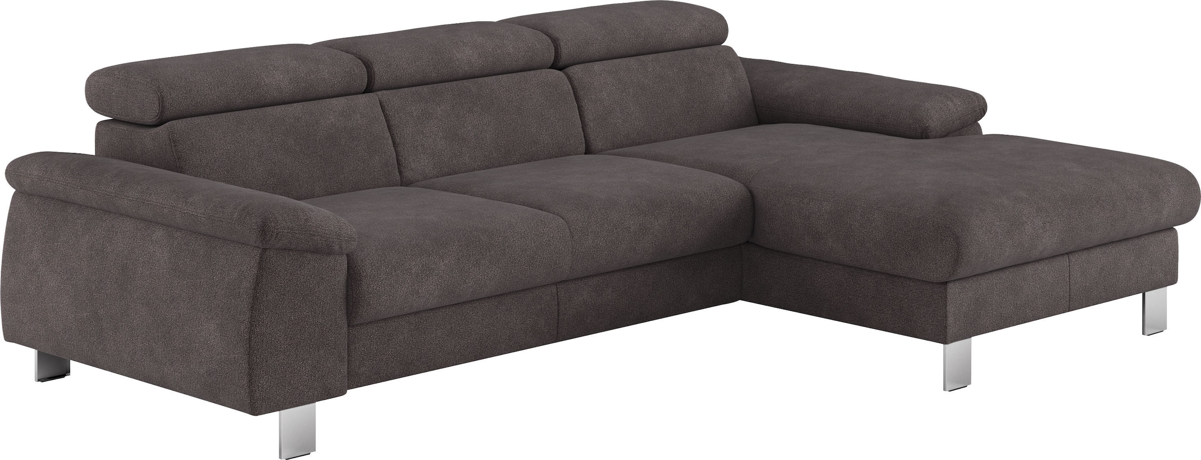 COTTA Ecksofa "Komaris L-Form, B: 244 cm" mit Kopfteilverstellung, optional Schlaffunktion, Bettkasten & Licht