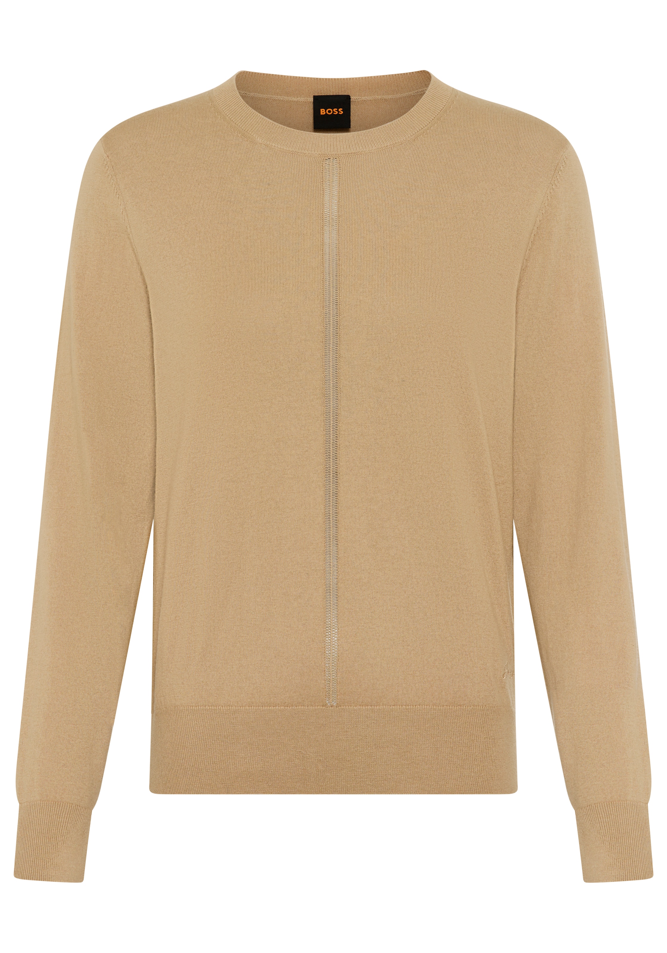BOSS ORANGE Strickpullover "Finguine Premium Damenmode", mit Ajour-Dekor, R günstig online kaufen