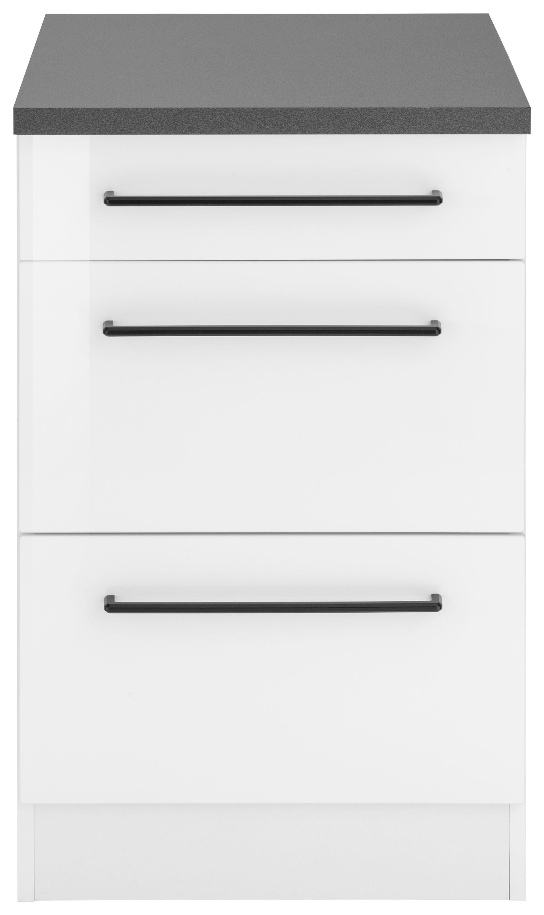 KOCHSTATION Unterschrank »KS-Tulsa«, 50 cm breit, 1 Schubkasten, 2 große Auszüge, Metallgriff, MDF Front