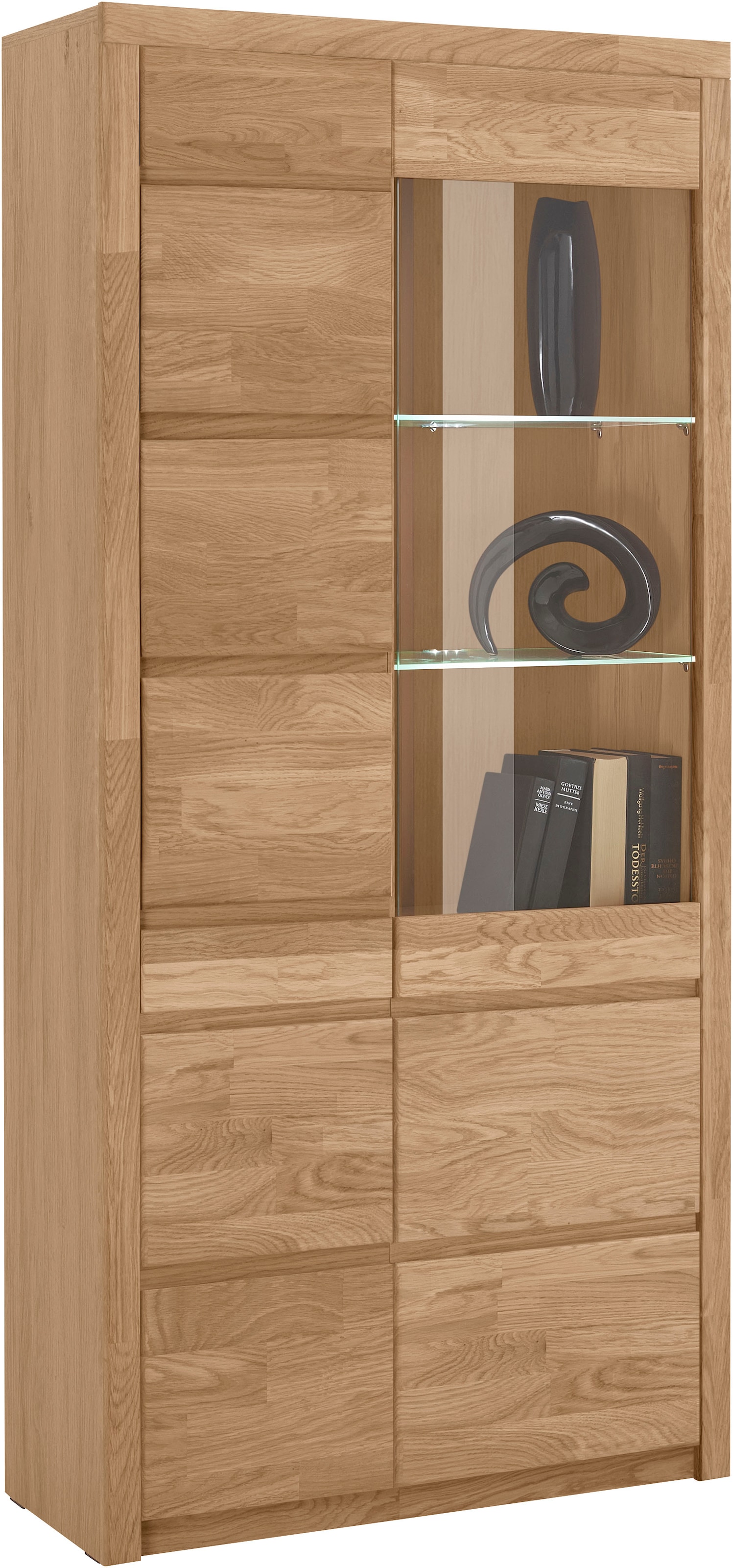 OTTO home Vitrine "SILBEKORG B/T/H: 90/35/190cm, Fronten & Leisten aus Mass günstig online kaufen