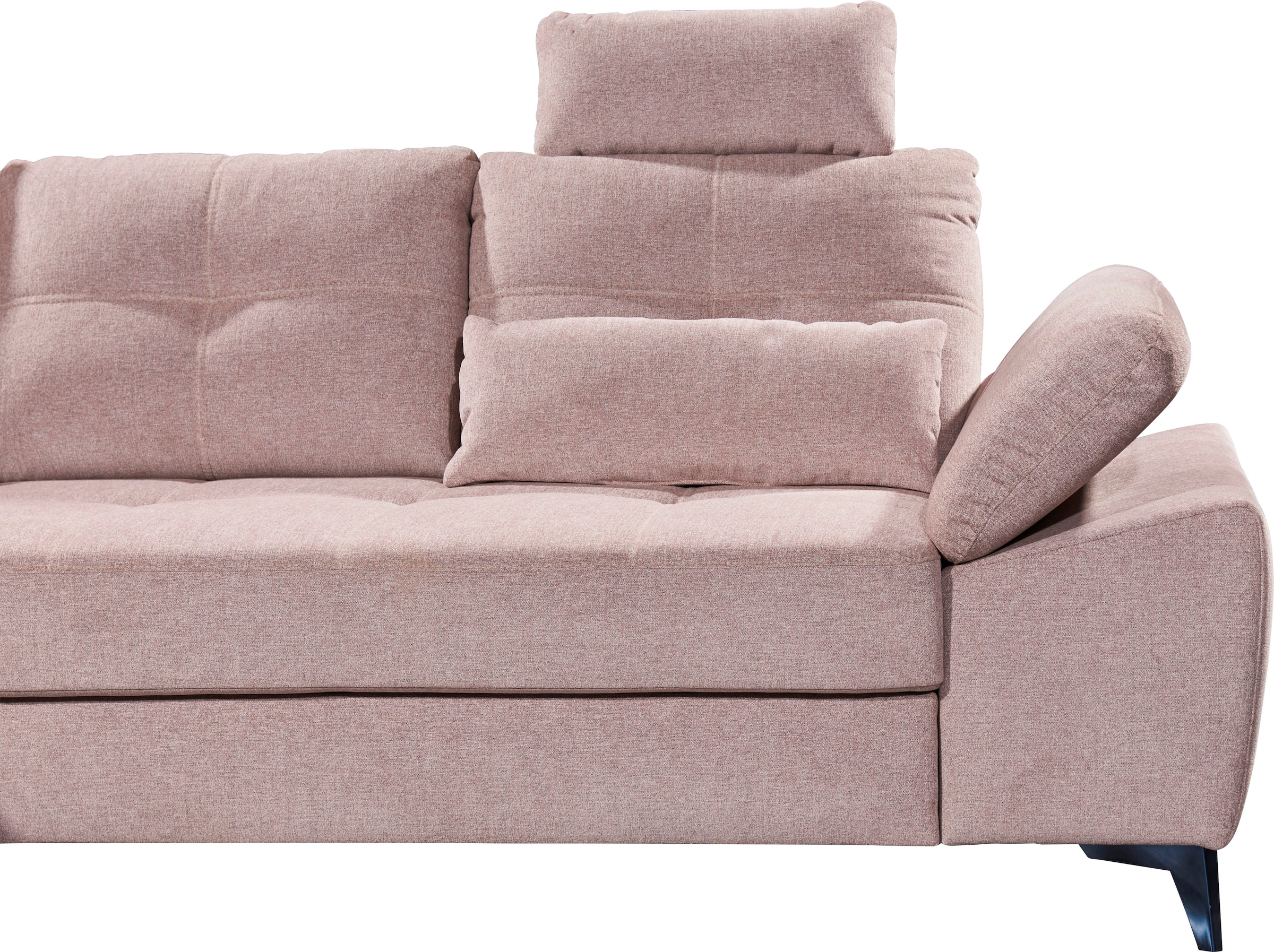 ED EXCITING DESIGN Ecksofa »Auckland L-Form mit Bettfunktion, Bettkasten«, Armteilverstellung, Kopfstützen & 2 Nierenkissen