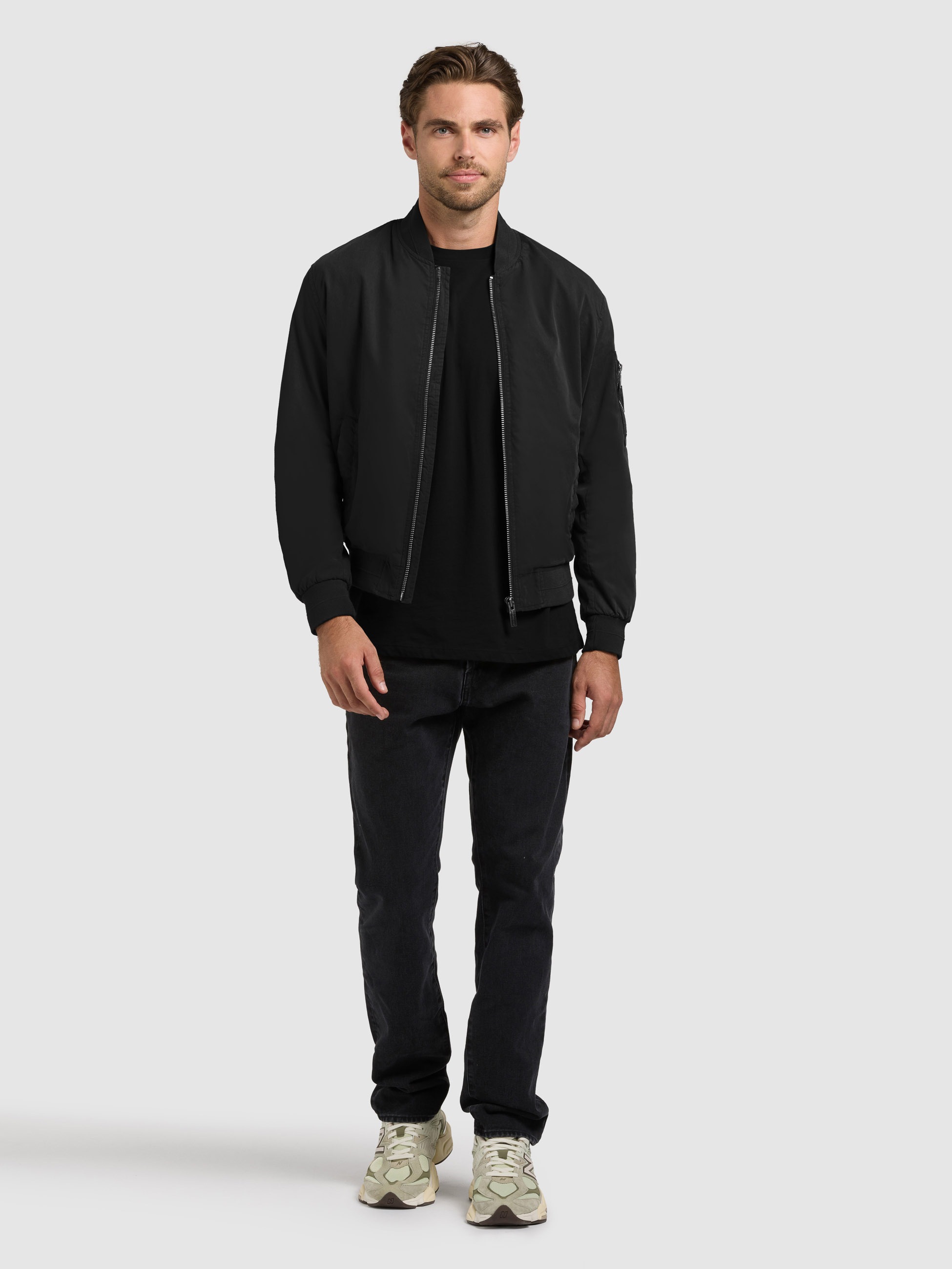Blouson KHUJO "TAWAS", Herren, Gr. S, schwarz, Web, 70% Baumwolle, 30% Nylon, unifarben, regular fit, eingesetzt angesetztes Bündchen, Jacken Blouson 2