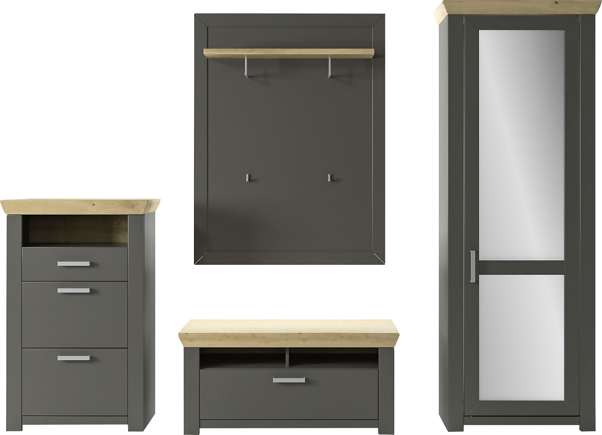 set one by Musterring Garderoben-Set "GA York Kombi 155" Set, 4 Stk. tlg. günstig online kaufen