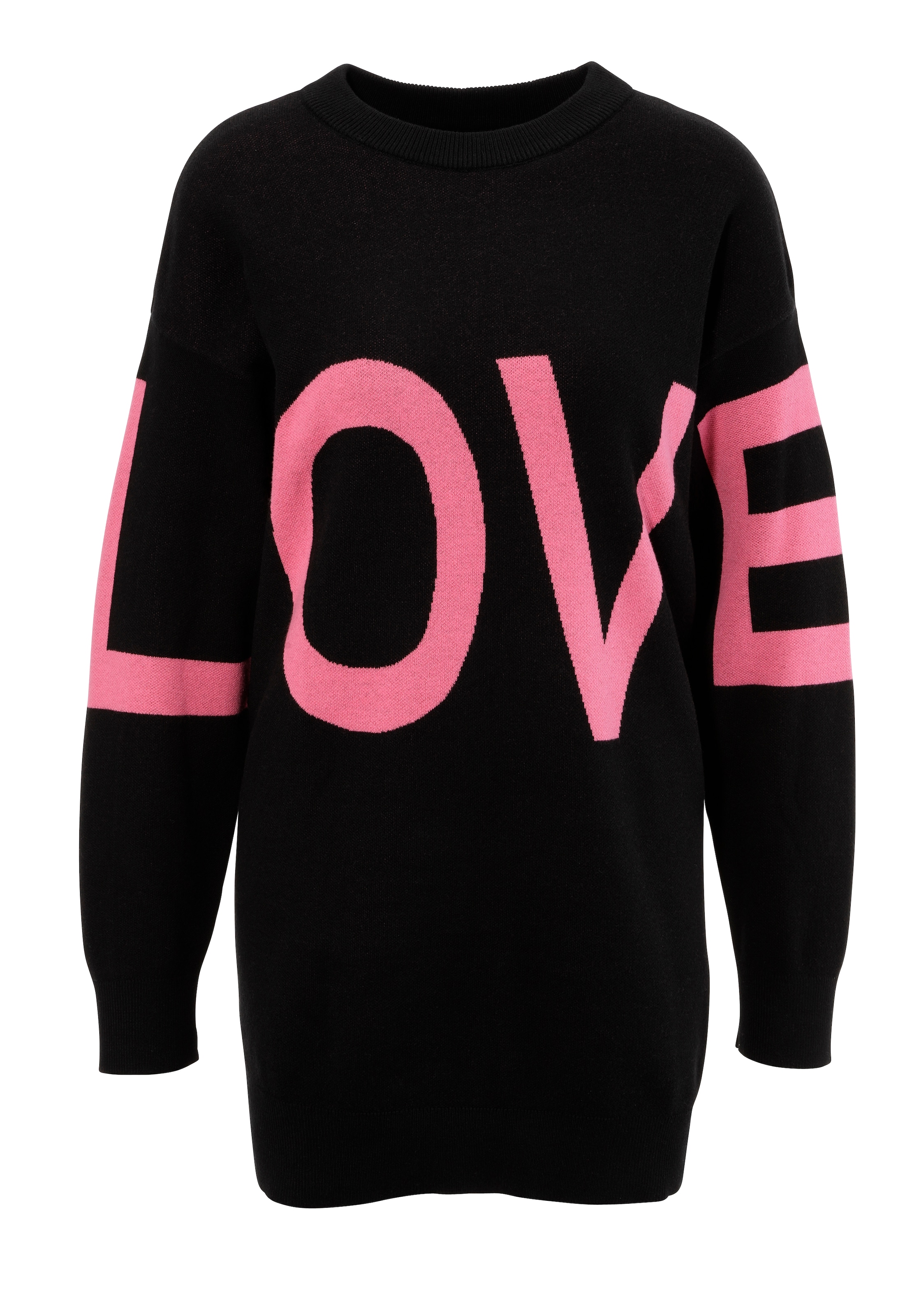 Aniston CASUAL Strickpullover, mit eingestricktem LOVE-Schriftzug - NEUE KOLLEKTION