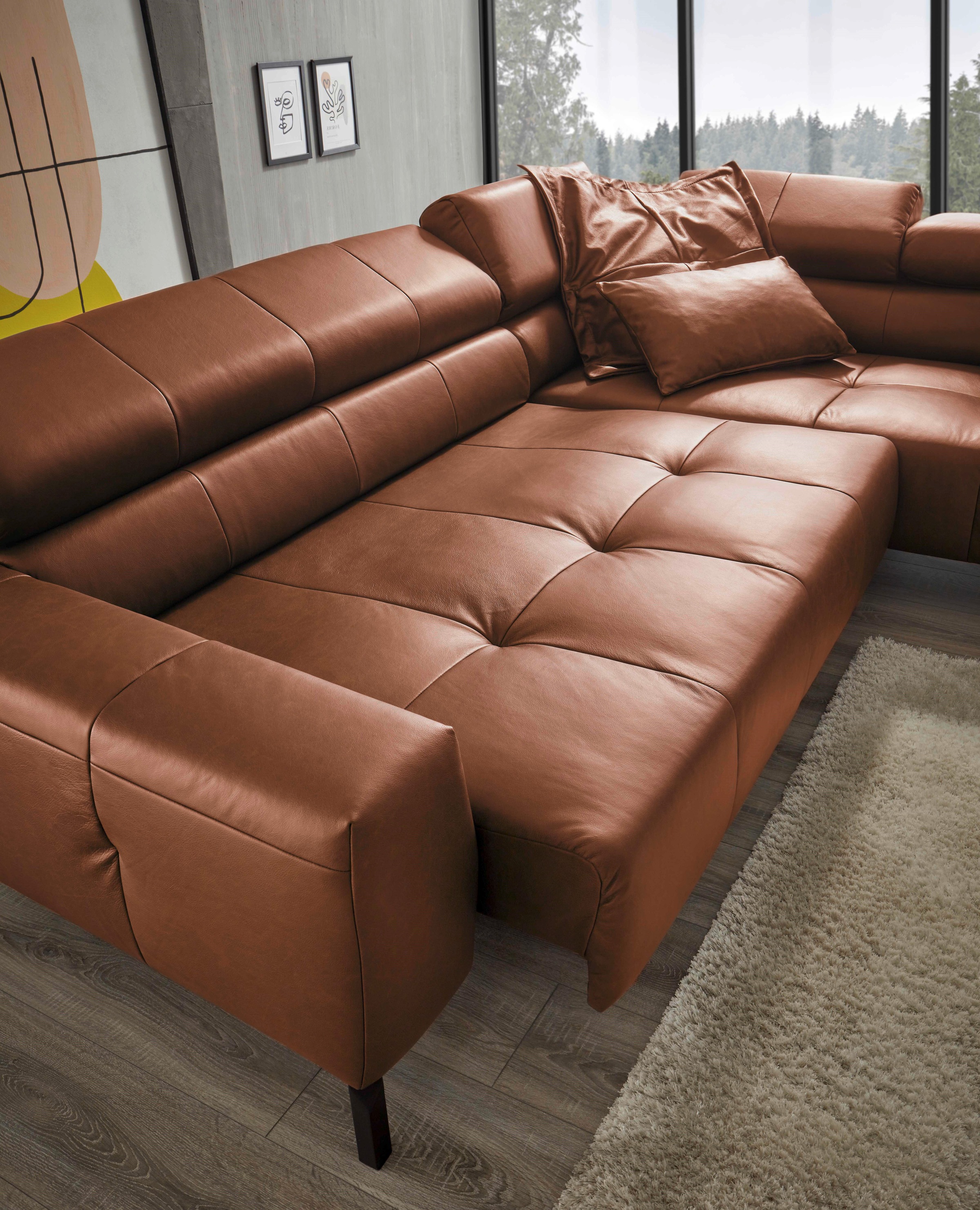 Places of Style Ecksofa »Cleveland, L-Form, incl. Kopfteilverstellung, Breite 276 cm«, wahlweise elektrischer Sitzvorzug
