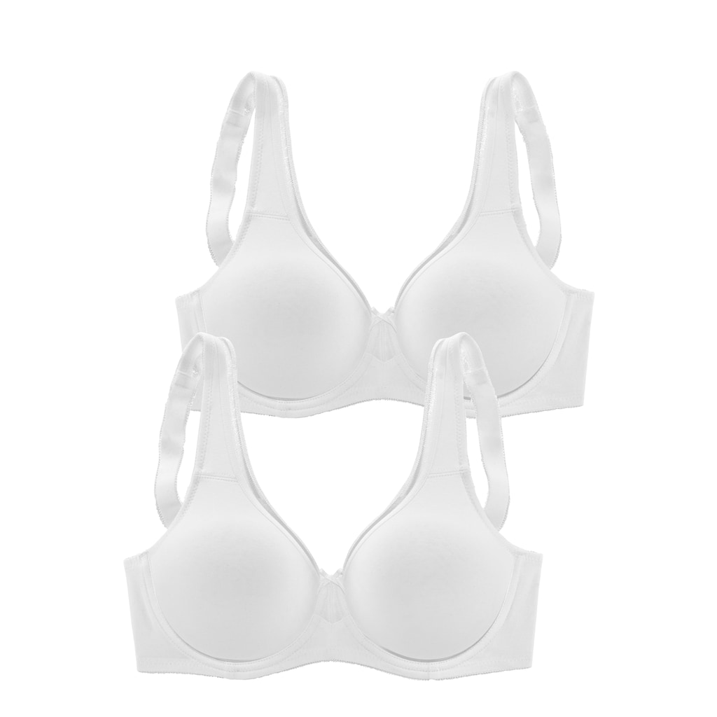 petite fleur Minimizer-BH, (Packung, 2 Stück), aus Baumwolle mit nahtlosen ungefütterten Cups, Basic Dessous