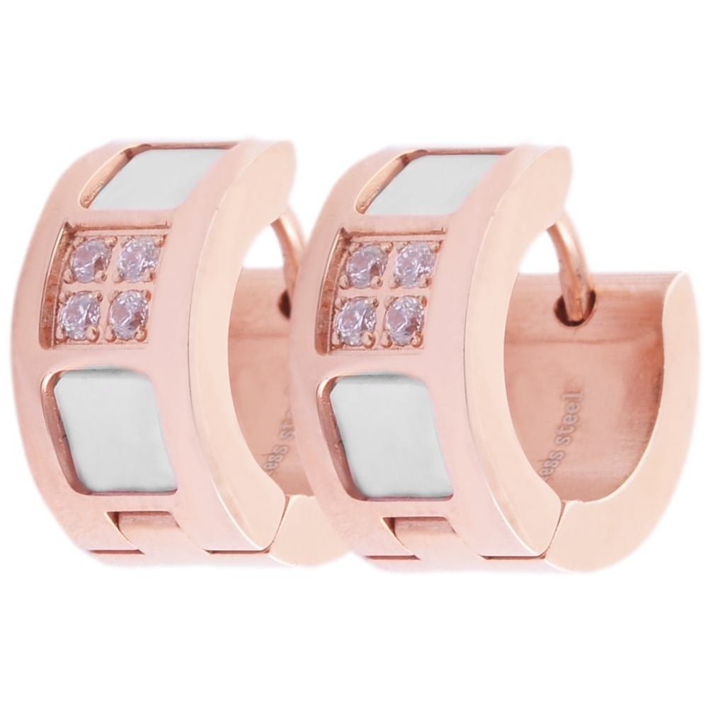 ADELIA ́S Damen Klappcreolen "Damen Ohrringe – Klappcreole aus Edelstahl"gold, Edelstahl, Ohrringe, Zum Verschenken – passend für viele Anlässe